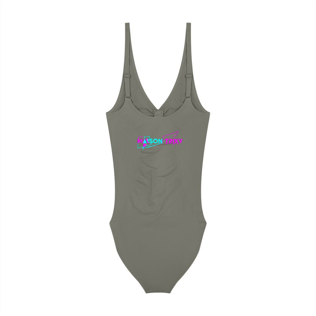 Maison Trixy Women’s Full-Zip Ruched Bodysuit