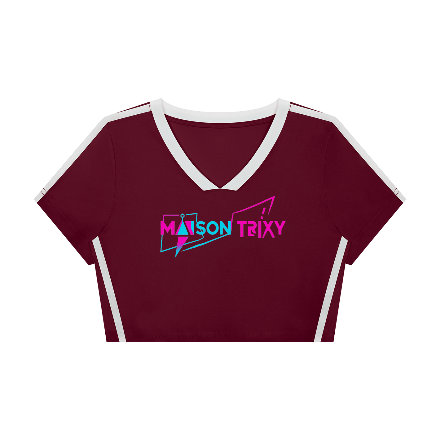 Maison Trixy Women’s Slim Fit Color Block T-Shirt