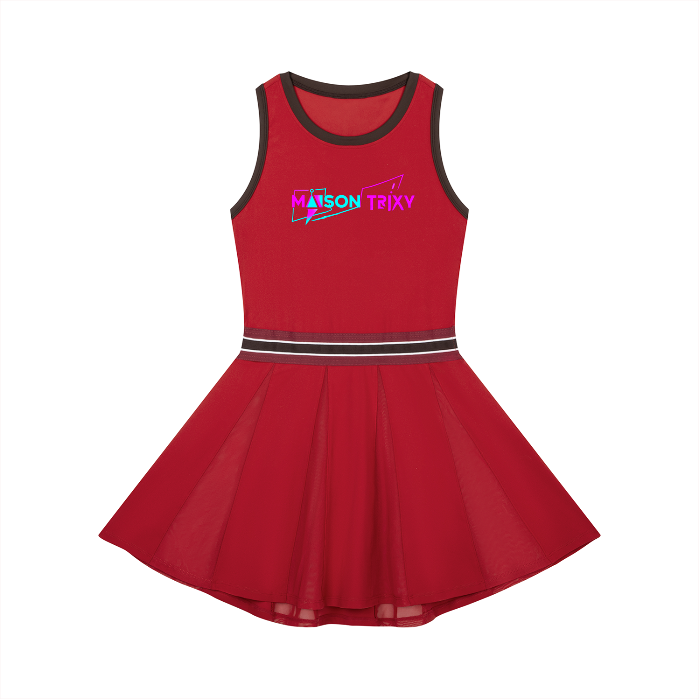 Maison Trixy Women's Color Block A-Line Sleeveless Dress