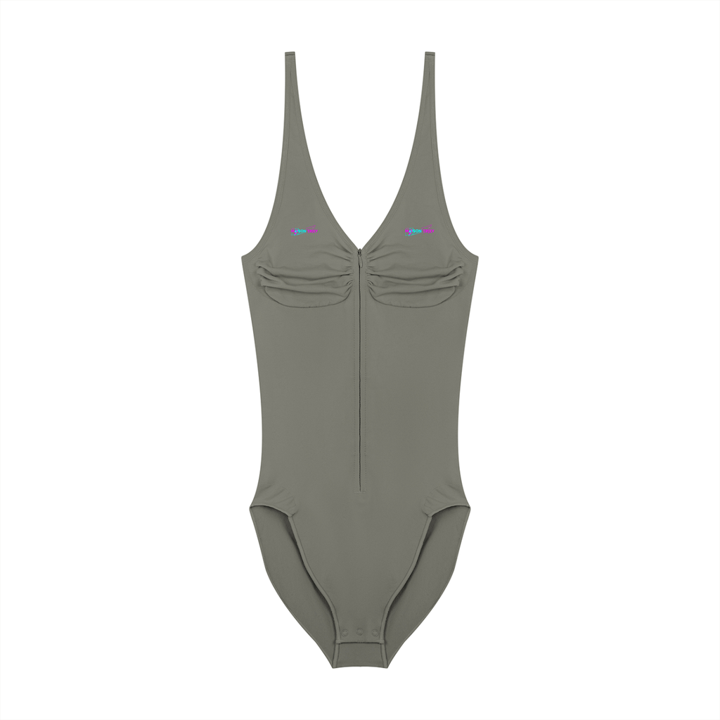 Maison Trixy Women’s Full-Zip Ruched Bodysuit