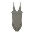 Maison Trixy Women’s Full-Zip Ruched Bodysuit