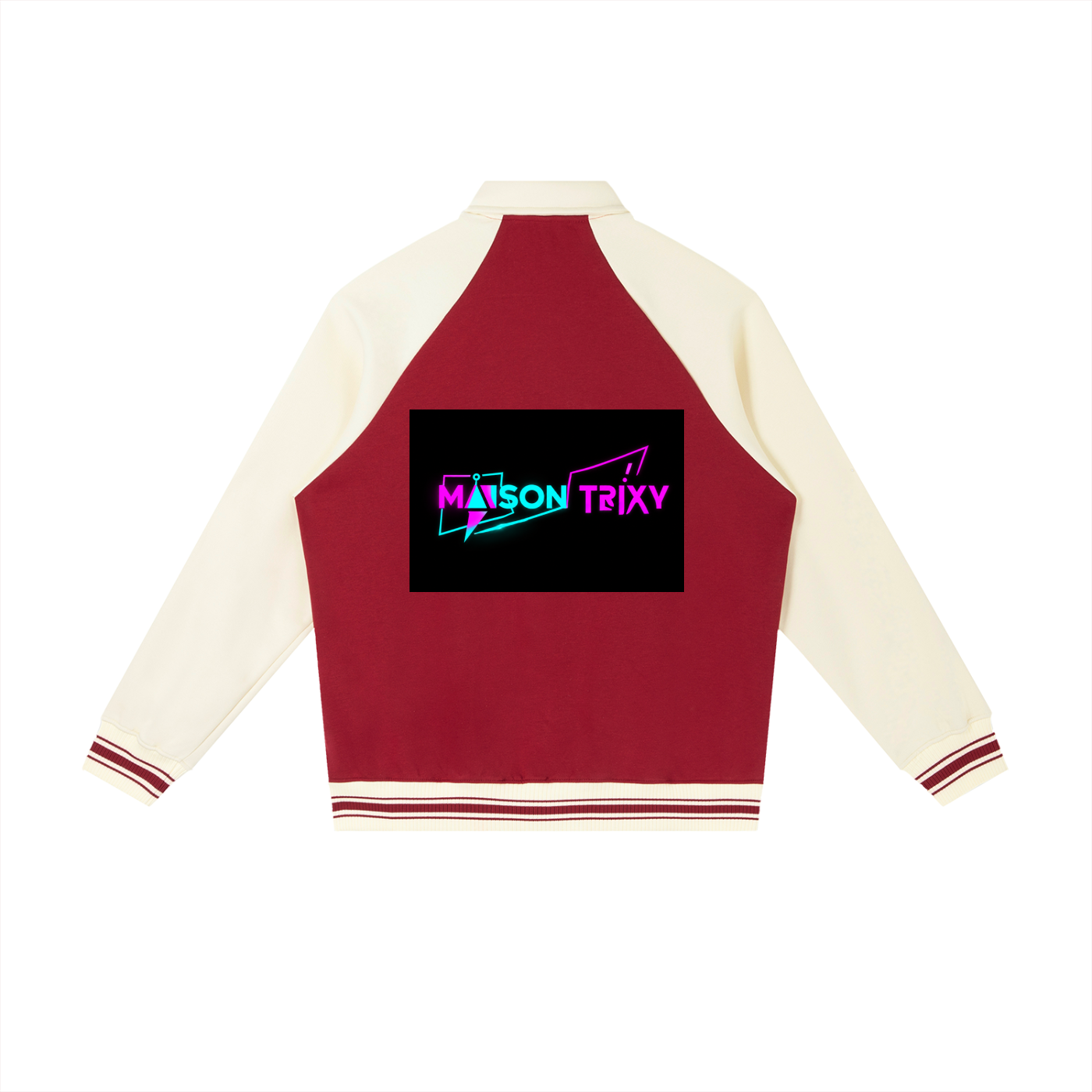 Maison Trixy Contrast Raglan Sleeve Baseball Jacket