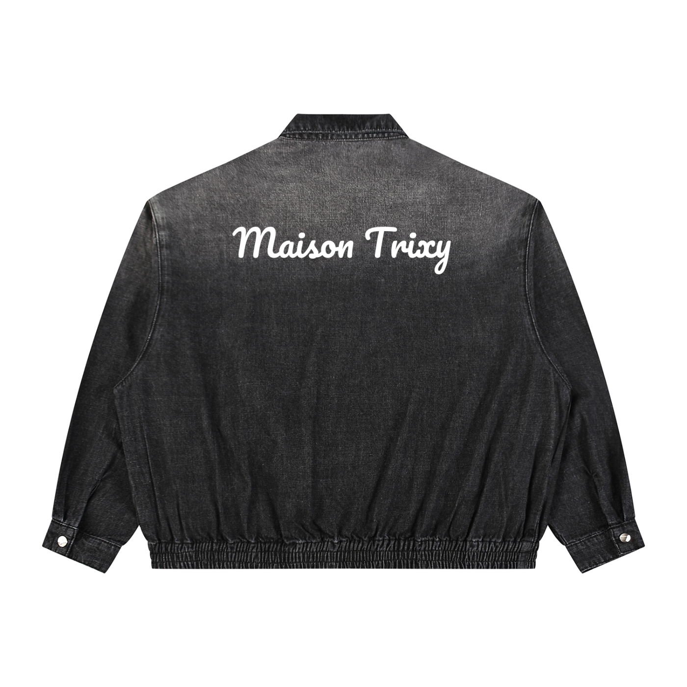 Maison Trixy Vintage Wash Full-Zip Denim Jacket