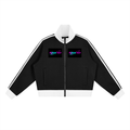Maison Trixy Contrast Side Stripe Fleece Cropped Track Jacket