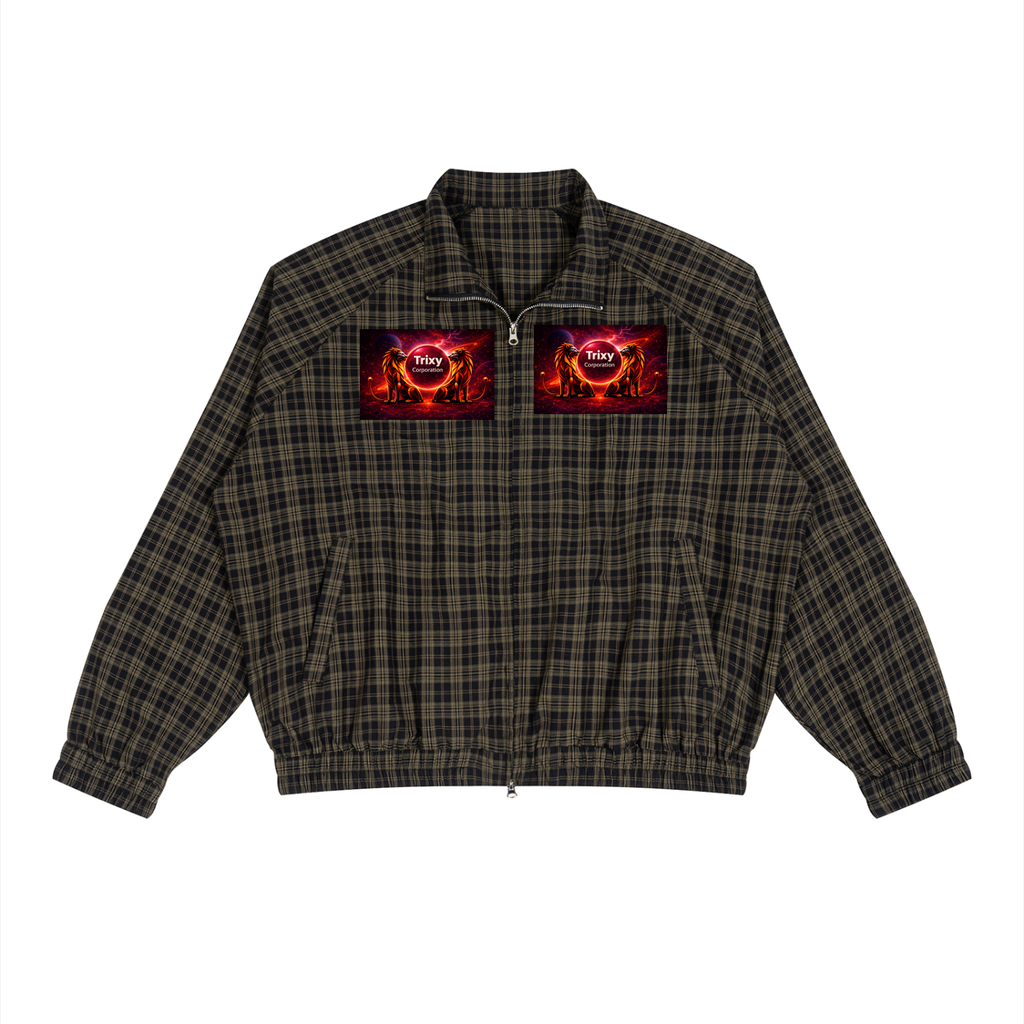 Maison Trixy Unisex Plaid Full-Zip Track Jacket