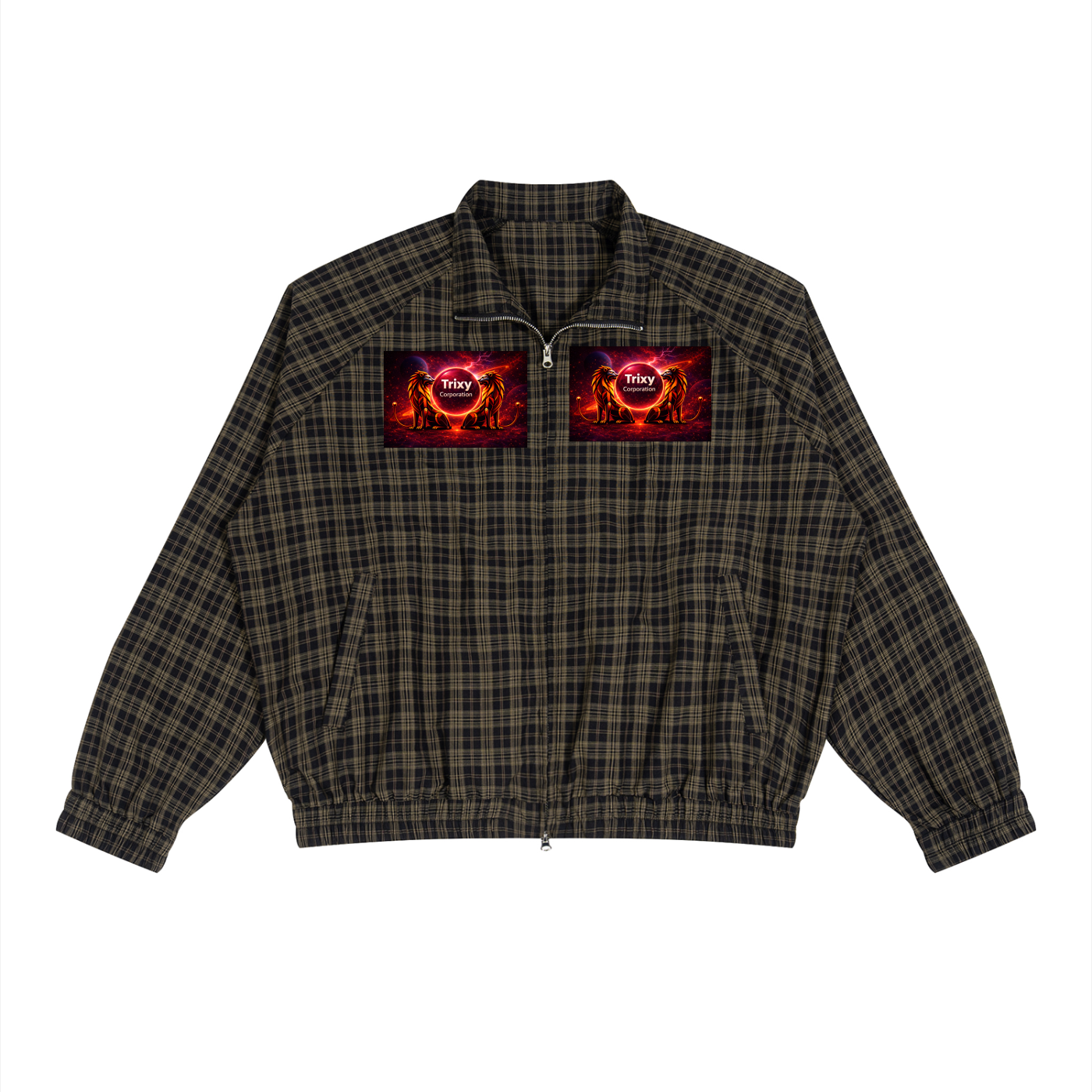 Maison Trixy Unisex Plaid Full-Zip Track Jacket