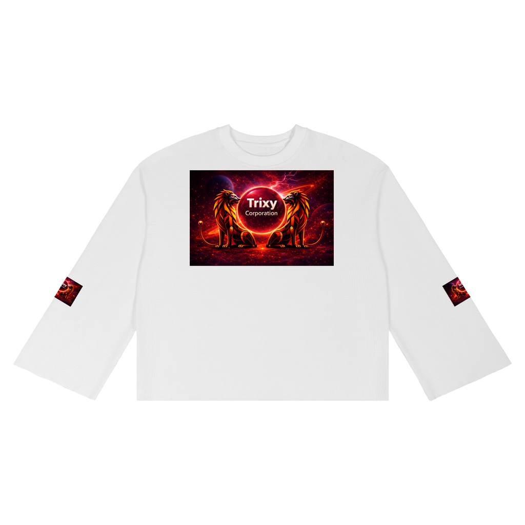 Trixy Corp New logo Waffle Raw Edge T-Shirt