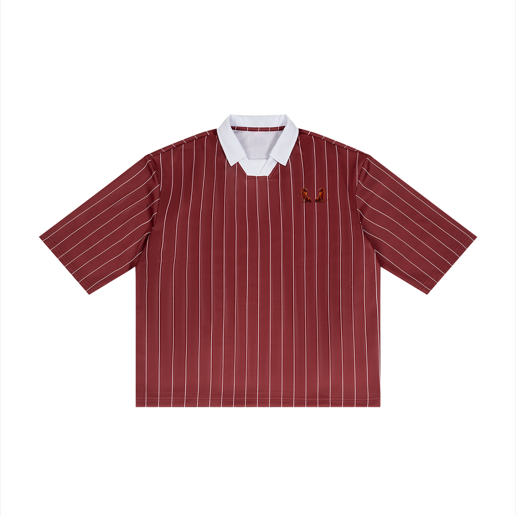 Trixy Corp new logo Pinstripe Collared Soccer Jersey