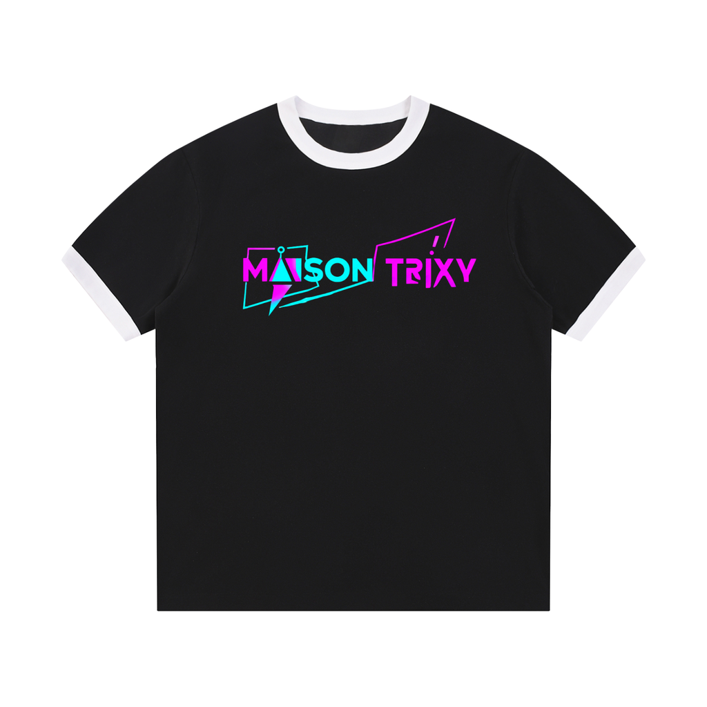 Maison Trixy Contrast Edge Ribbed Crewneck T-Shirt