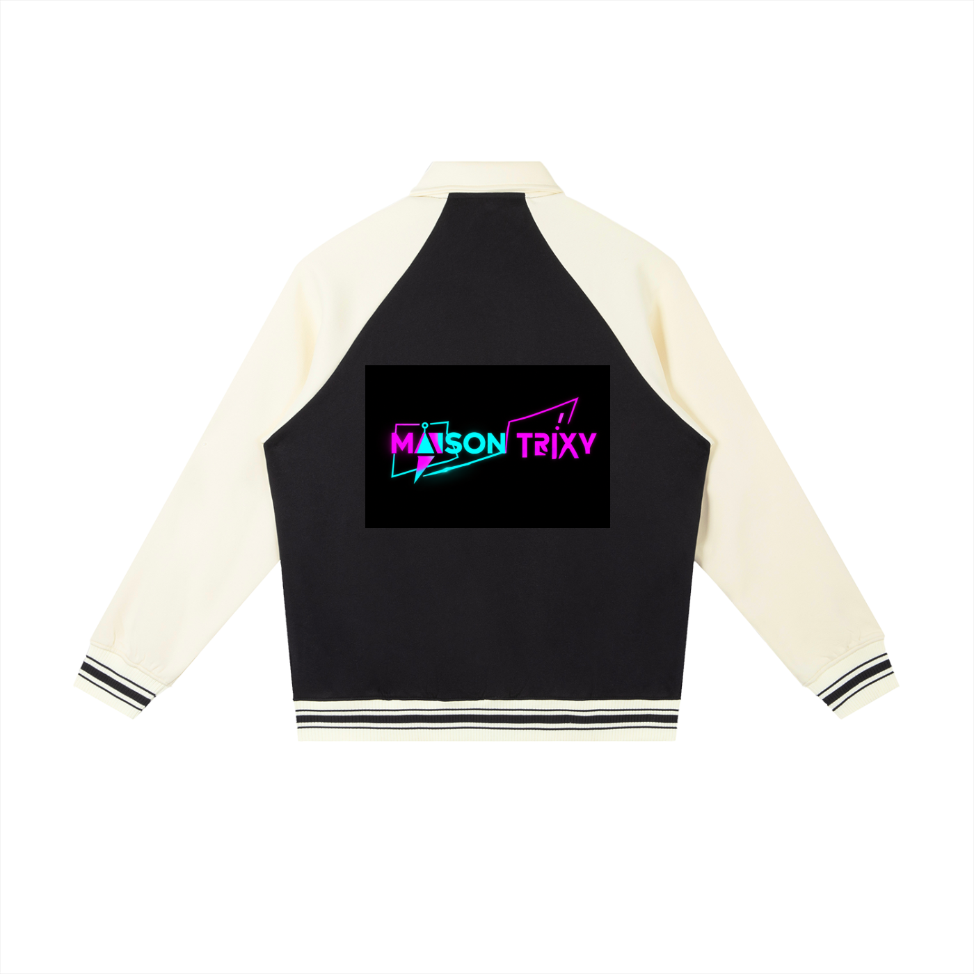 Maison Trixy Contrast Raglan Sleeve Baseball Jacket