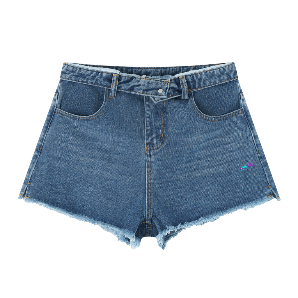Maison Trixy Women’s Vintage Wash High Rise Denim Shorts