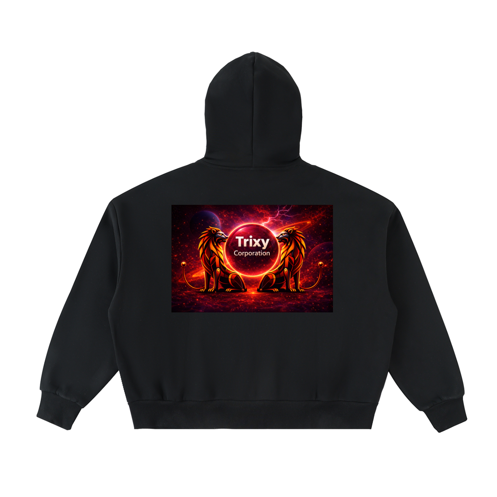 Trixy Corp New logo Fleeced Full-Zip Boxy Hoodie