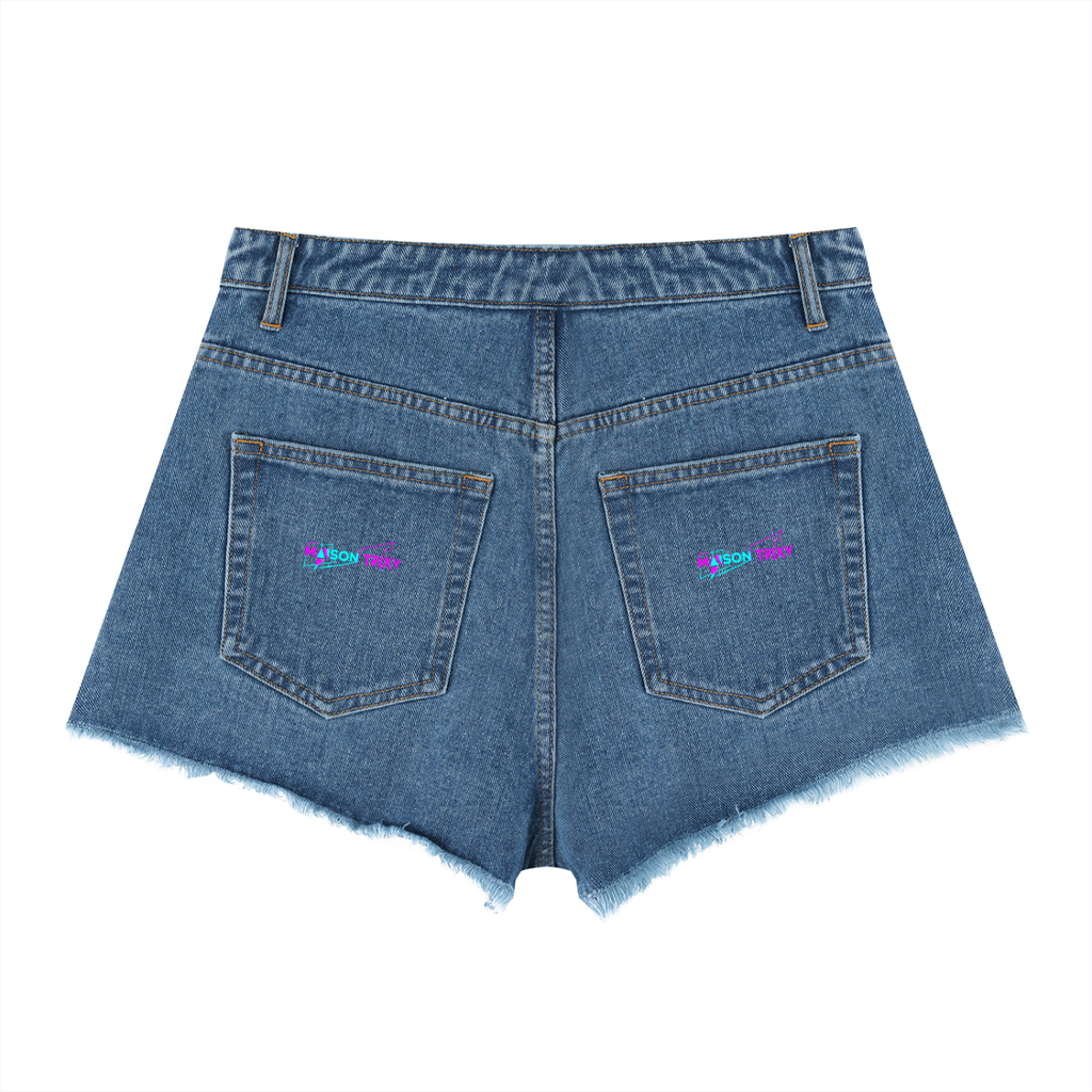 Maison Trixy Women’s Vintage Wash High Rise Denim Shorts