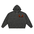 Trixy Corp New logo  Leopard Print Waffle Full Zip Hoodie