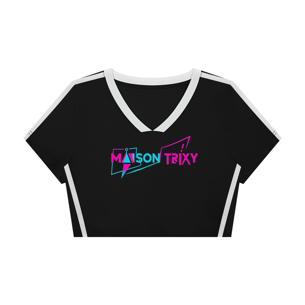Maison Trixy Women’s Slim Fit Color Block T-Shirt