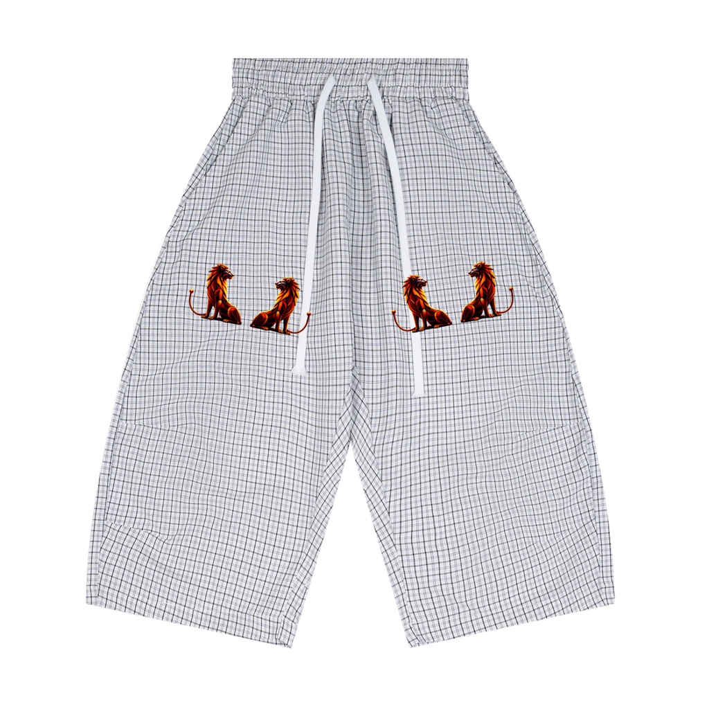 Trixy Corp New logo Plaid Loose Capri Shorts