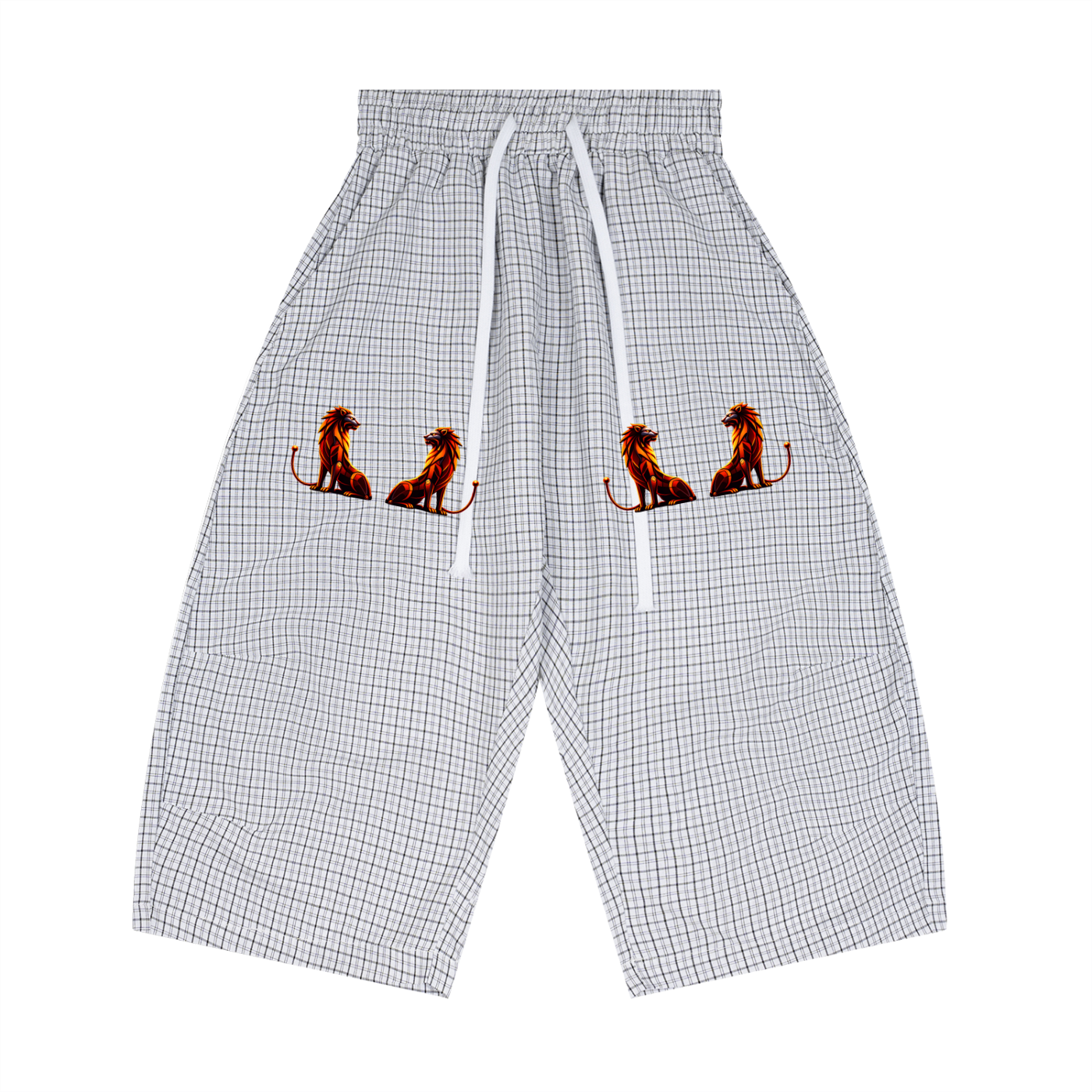 Trixy Corp New logo Plaid Loose Capri Shorts