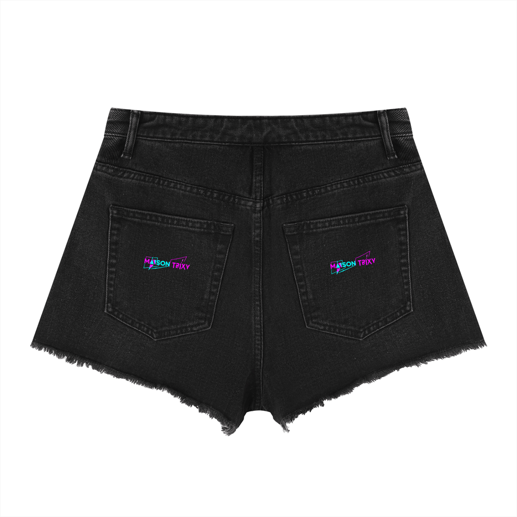 Maison Trixy Women’s Vintage Wash High Rise Denim Shorts
