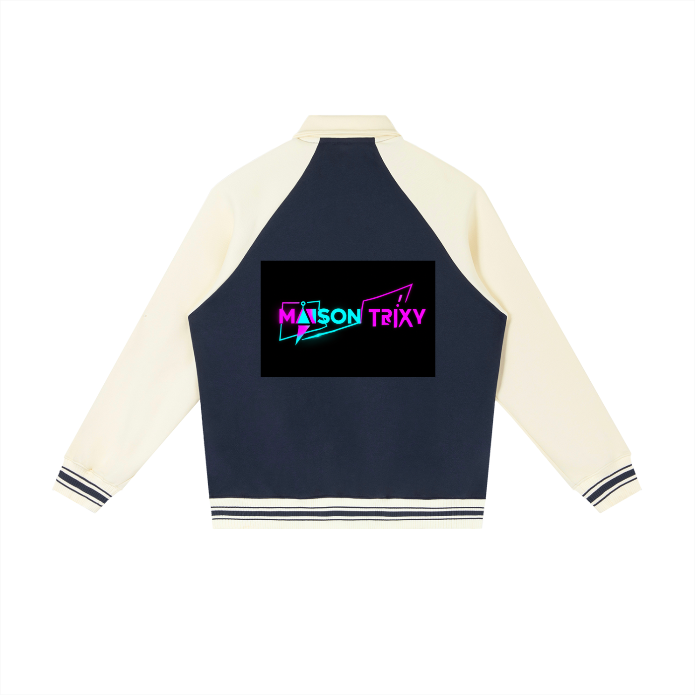 Maison Trixy Contrast Raglan Sleeve Baseball Jacket