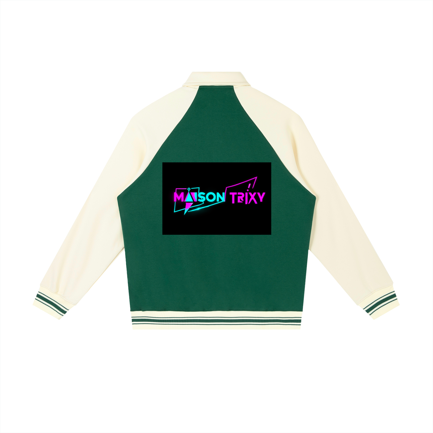 Maison Trixy Contrast Raglan Sleeve Baseball Jacket