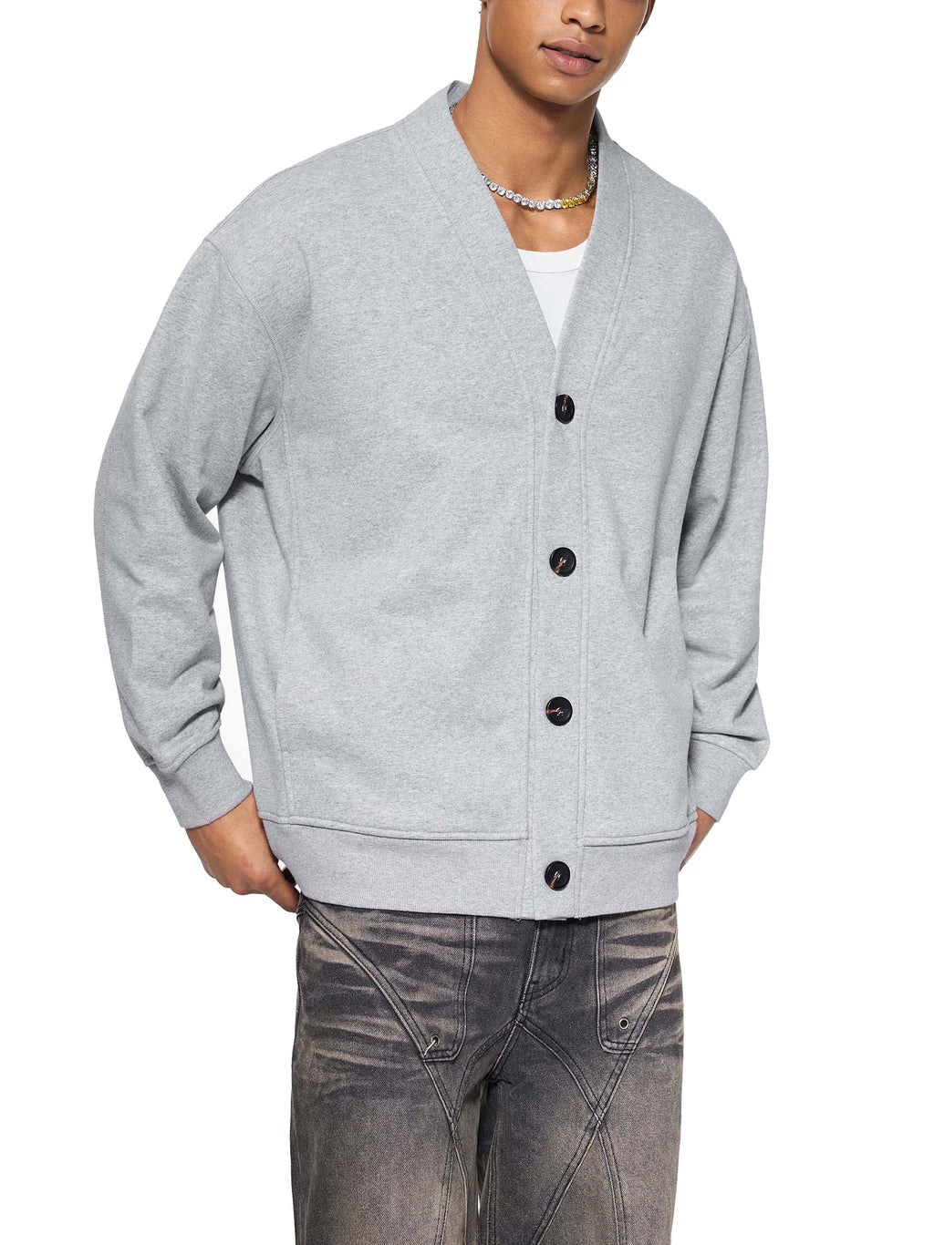 Maison Trixy Classic Essential Heavyweight Sweat Cardigan