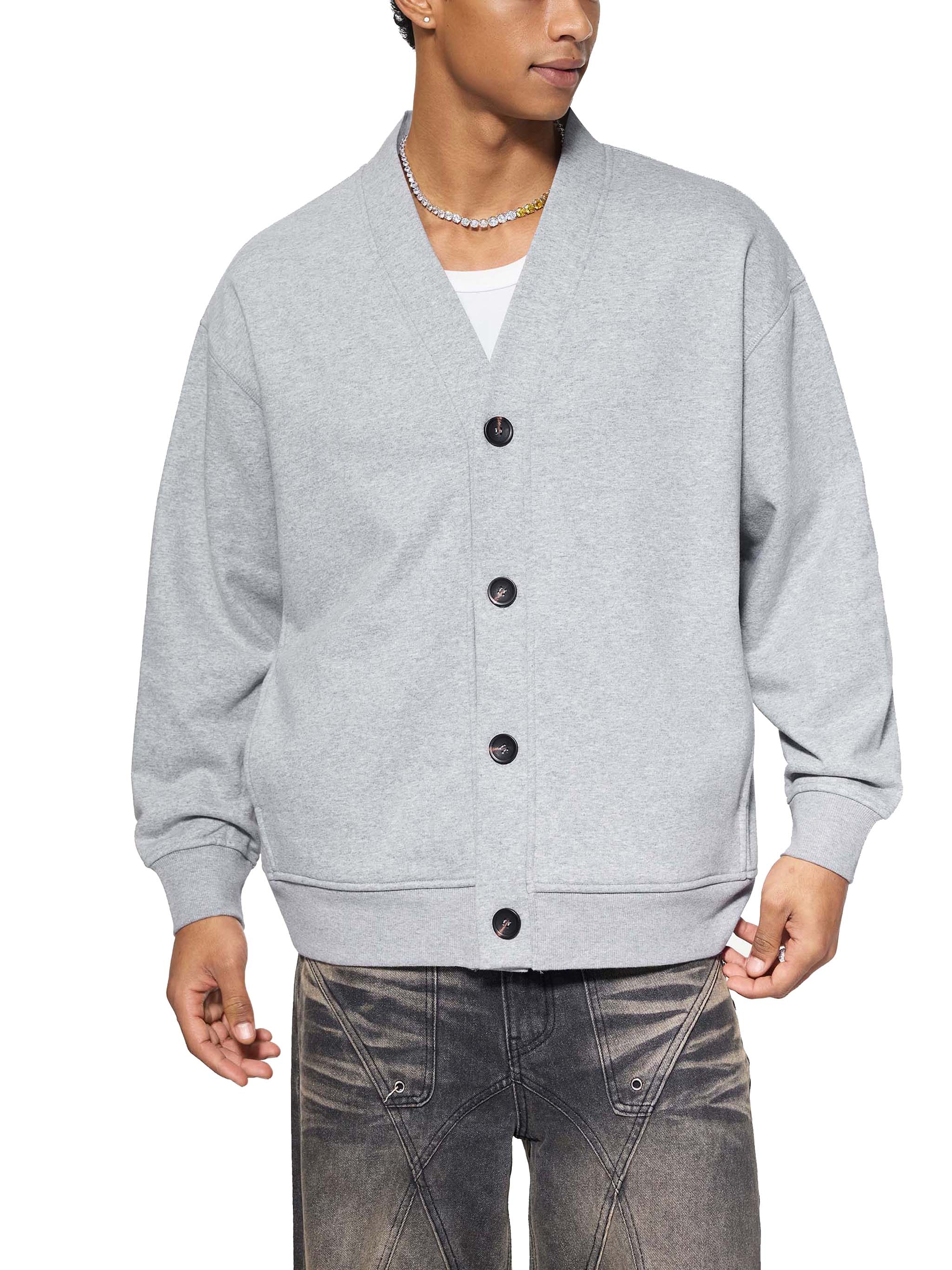 Maison Trixy Classic Essential Heavyweight Sweat Cardigan
