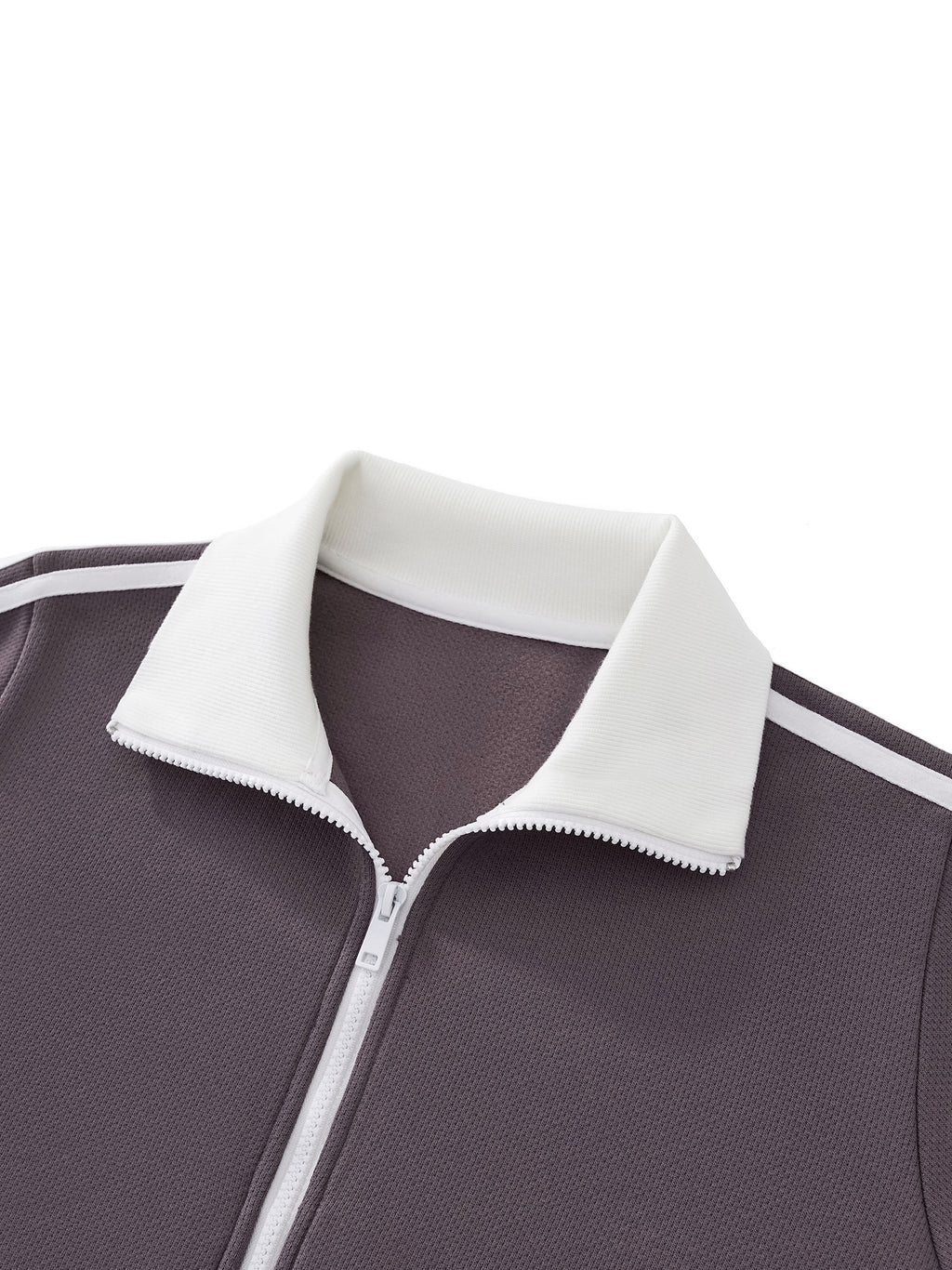 Maison Trixy Contrast Side Stripe Fleece Cropped Track Jacket