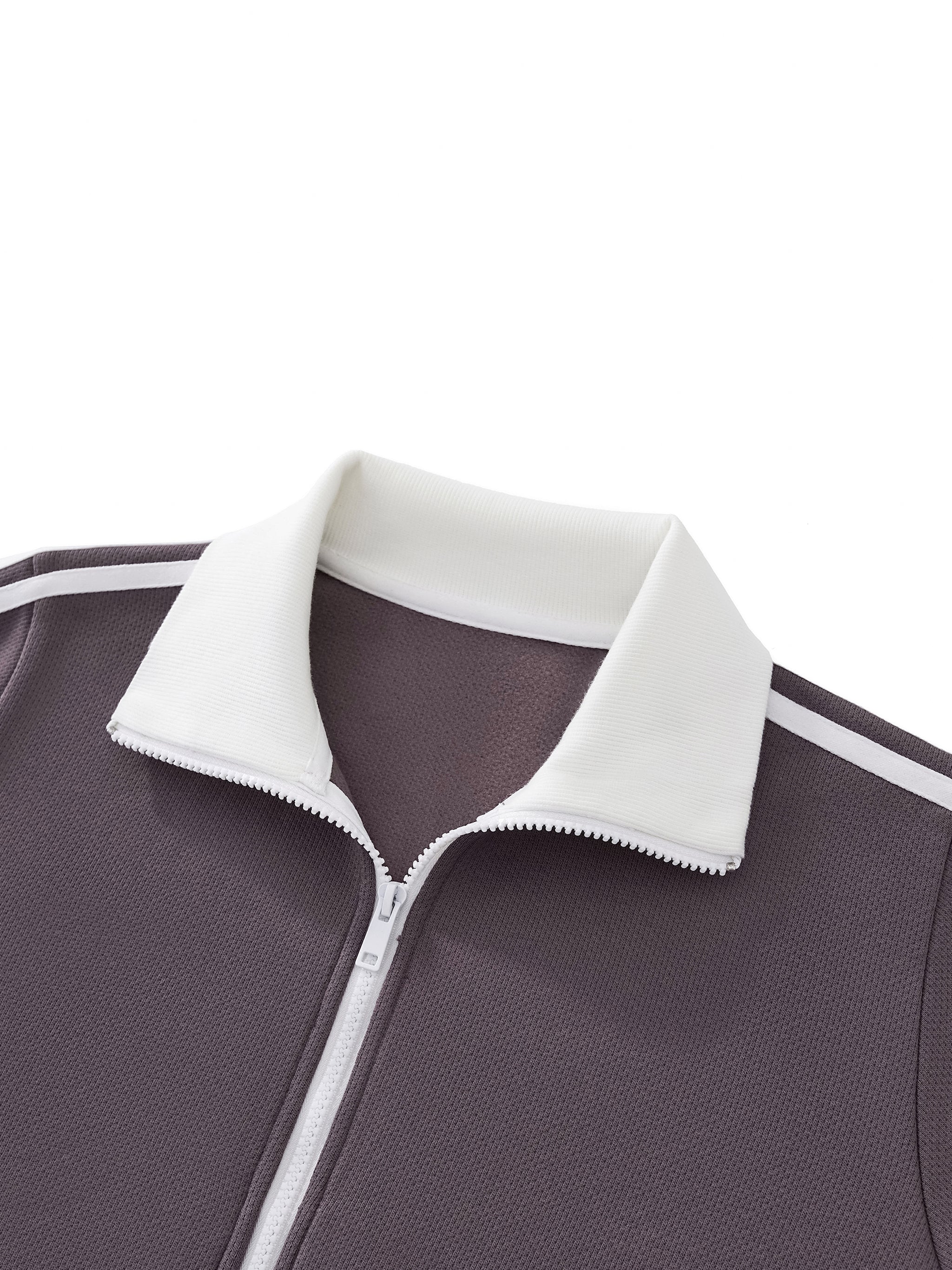 Maison Trixy Contrast Side Stripe Fleece Cropped Track Jacket