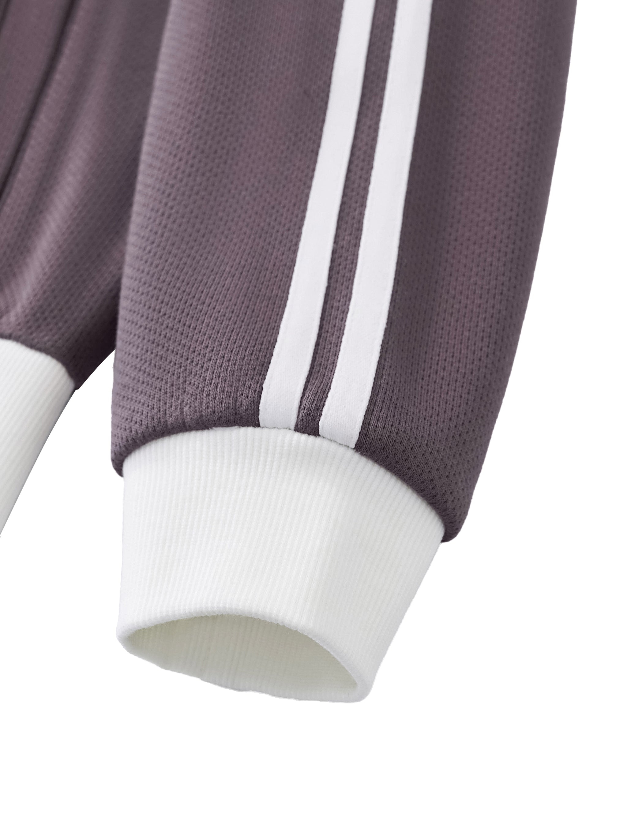 Maison Trixy Contrast Side Stripe Fleece Cropped Track Jacket