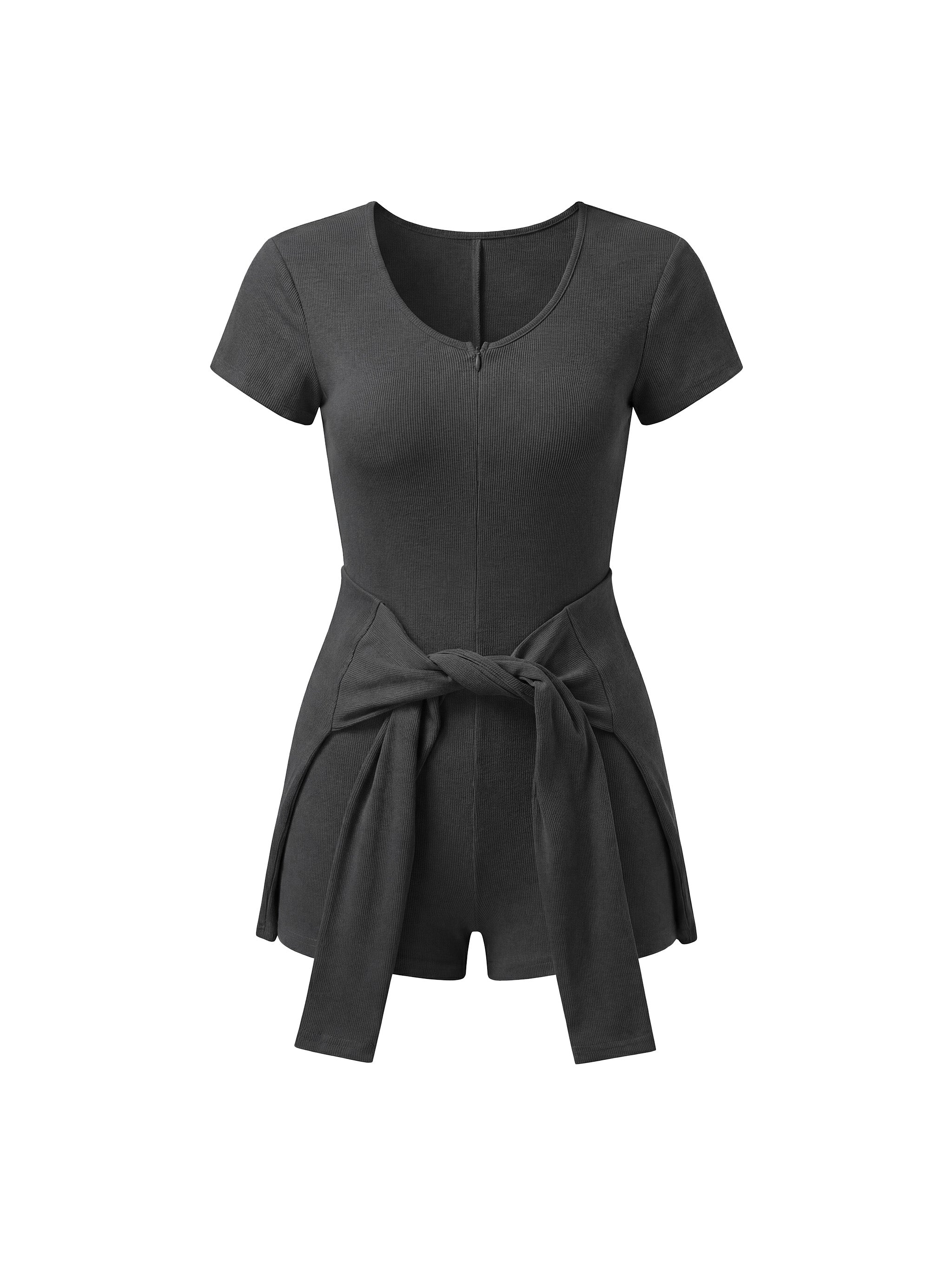 Maison Trixy Women's Dual-Function Cape Tie-Waist Romper