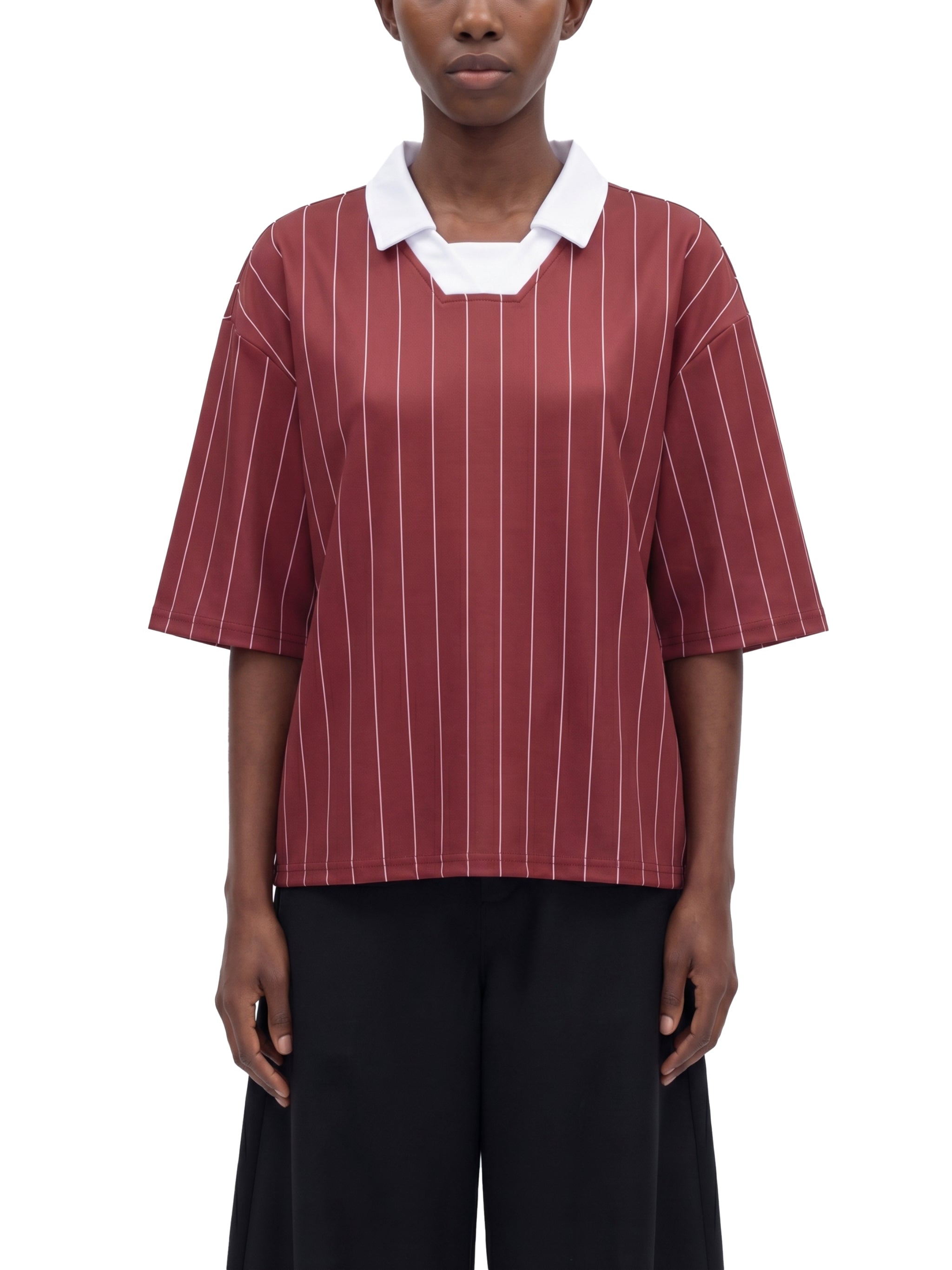 Trixy Corp new logo Pinstripe Collared Soccer Jersey