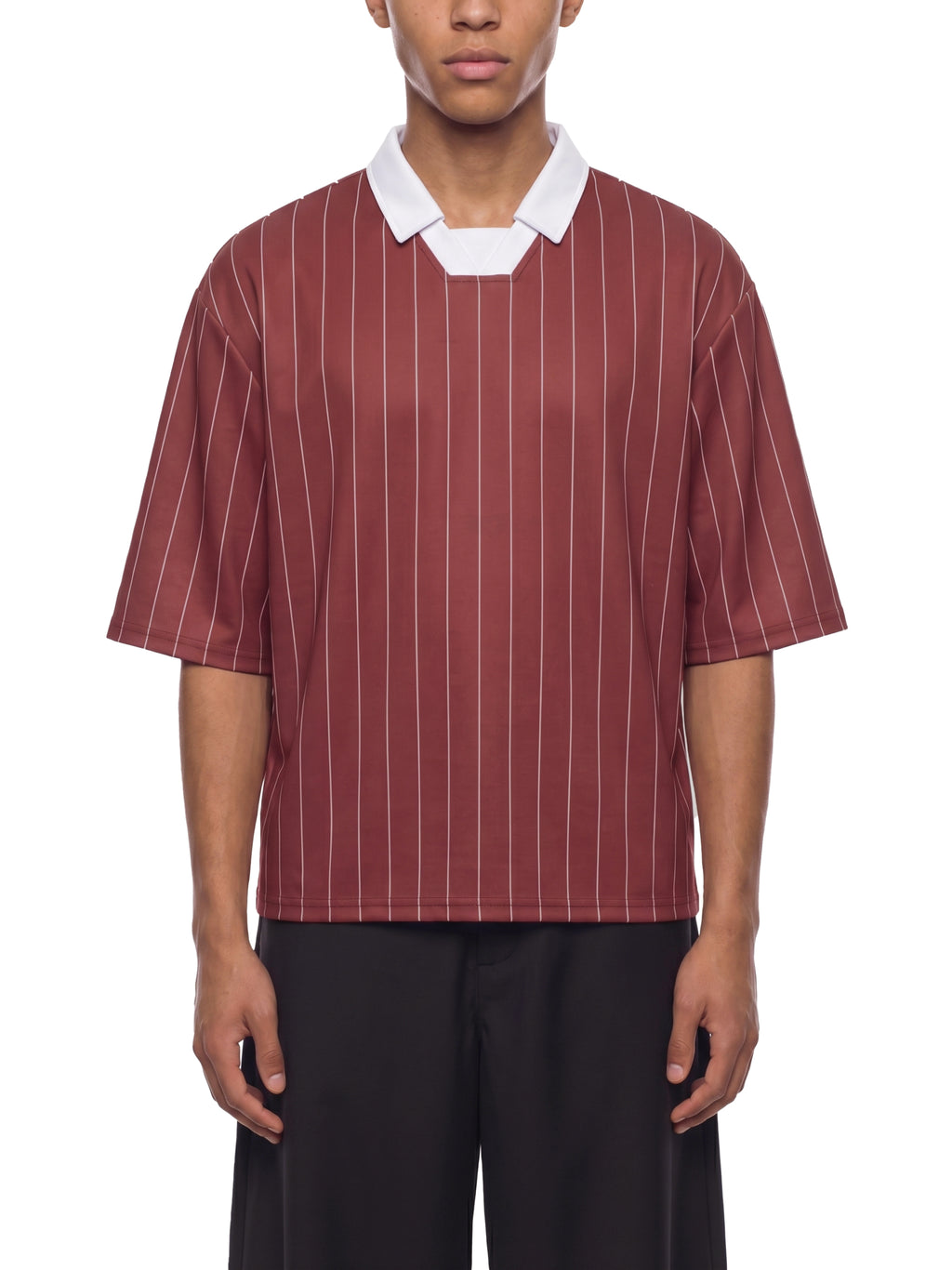 Trixy Corp new logo Pinstripe Collared Soccer Jersey