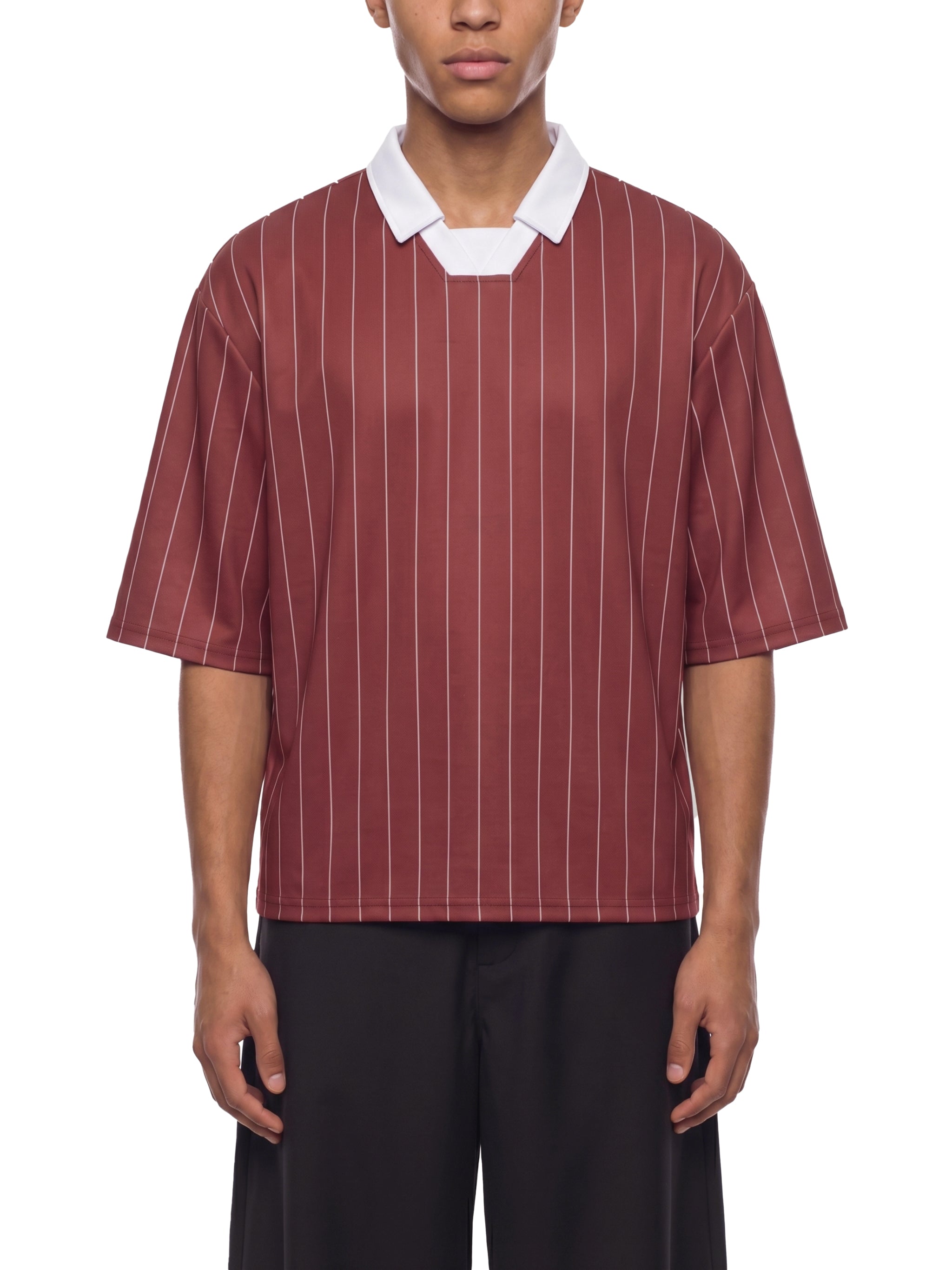 Trixy Corp new logo Pinstripe Collared Soccer Jersey