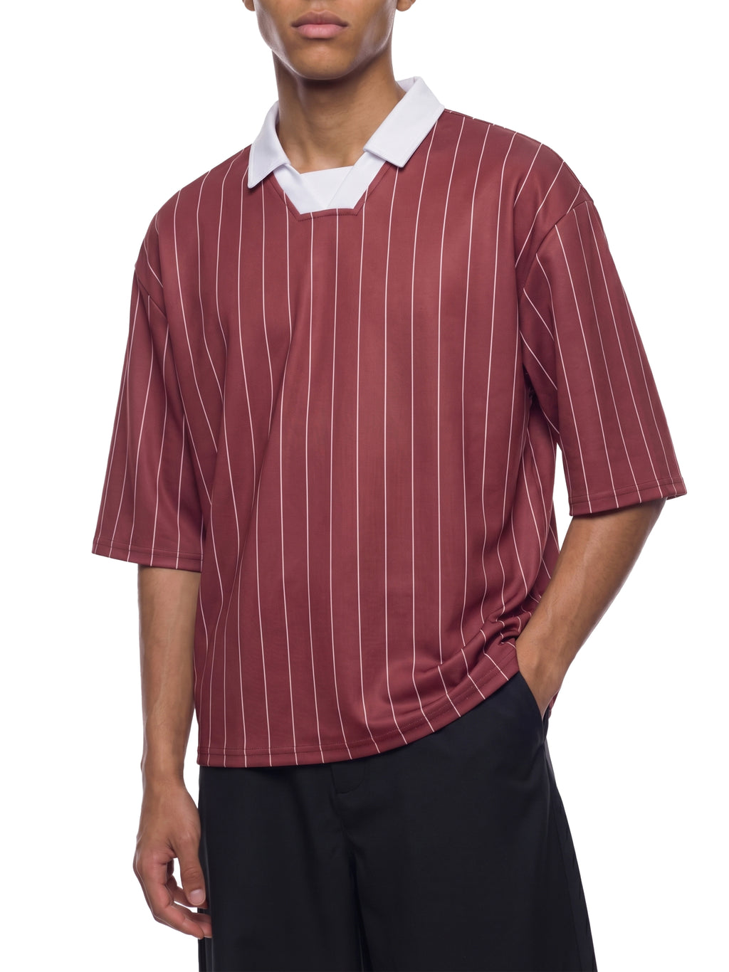 Trixy Corp new logo Pinstripe Collared Soccer Jersey
