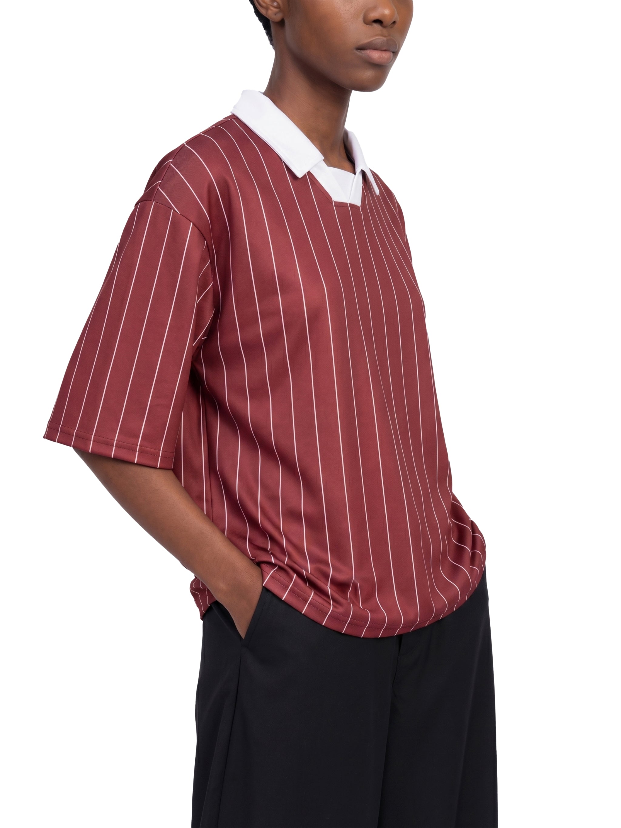 Trixy Corp new logo Pinstripe Collared Soccer Jersey