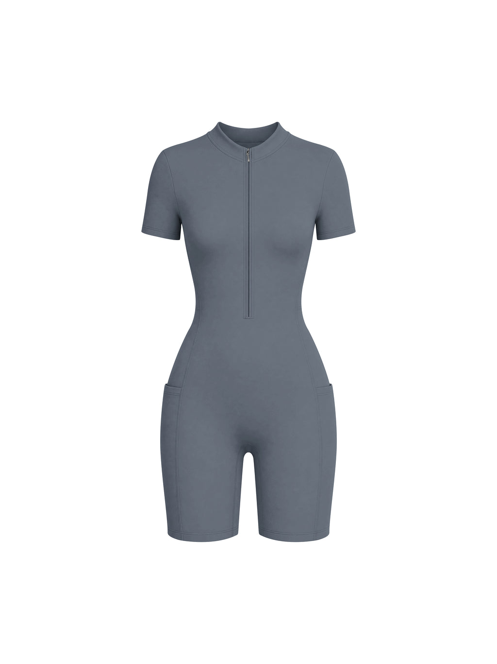 Maison Trixy Women's Quarter-Zip Short Sleeve Romper