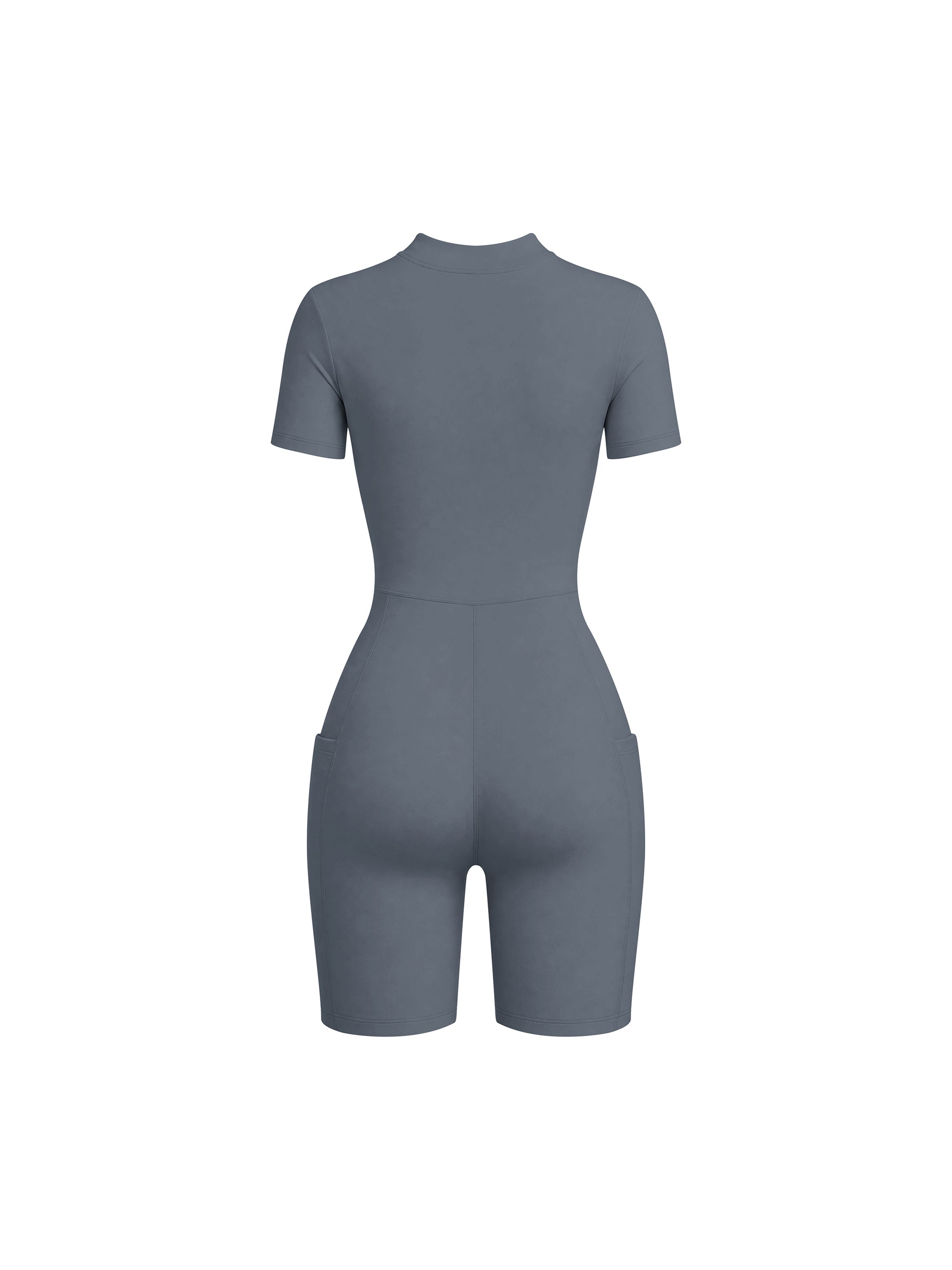 Maison Trixy Women's Quarter-Zip Short Sleeve Romper