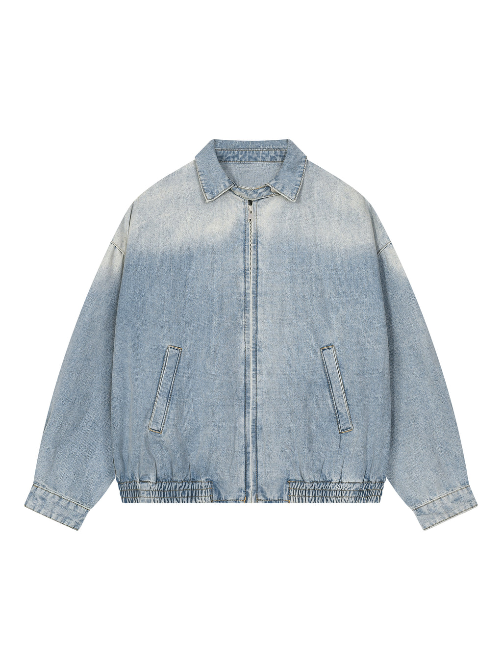 Maison Trixy Vintage Wash Full-Zip Denim Jacket
