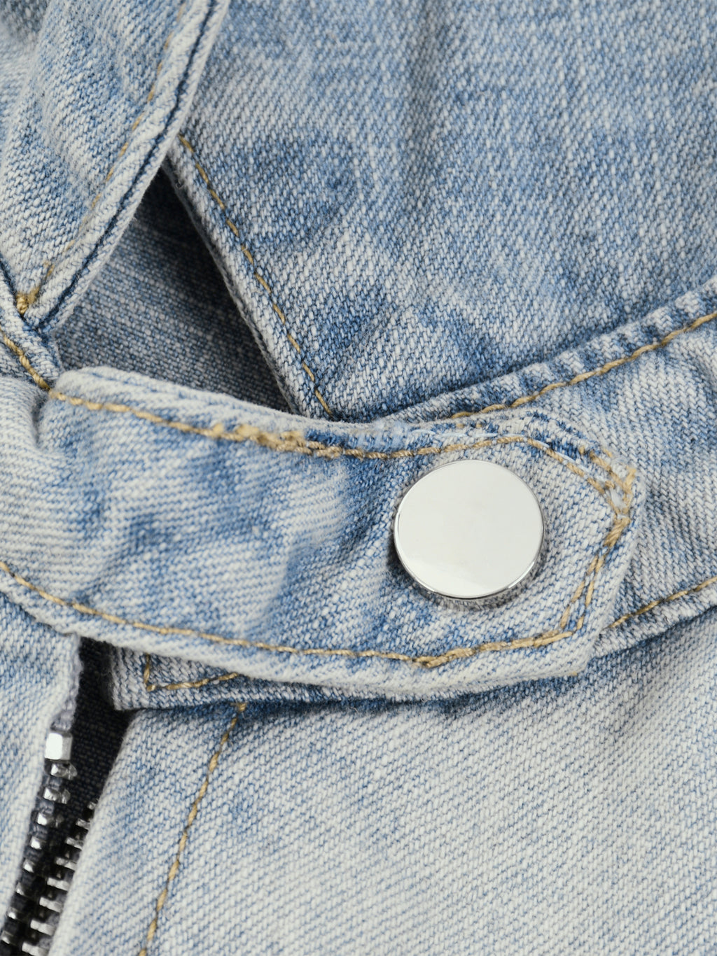 Maison Trixy Vintage Wash Full-Zip Denim Jacket