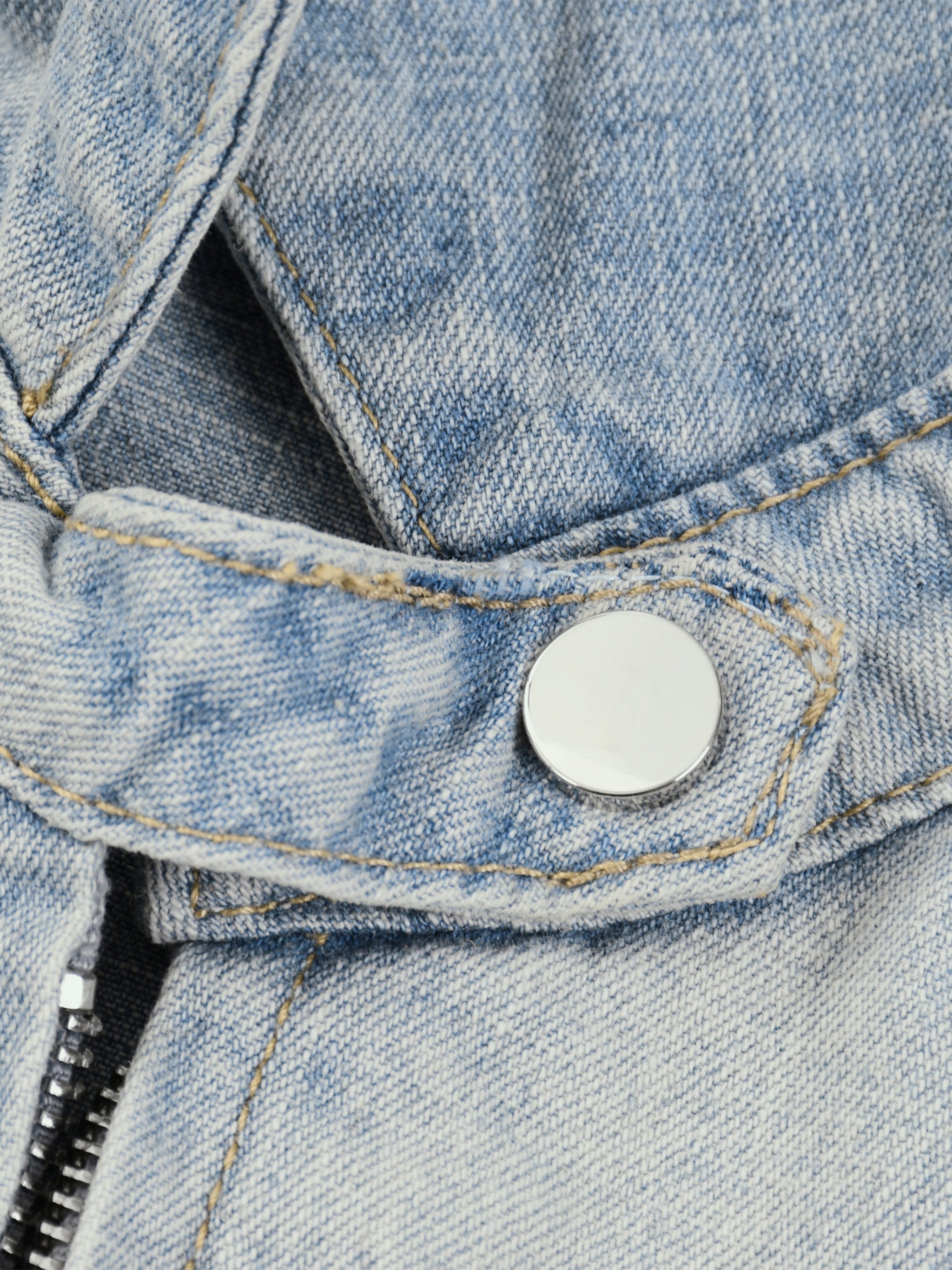 Maison Trixy Vintage Wash Full-Zip Denim Jacket