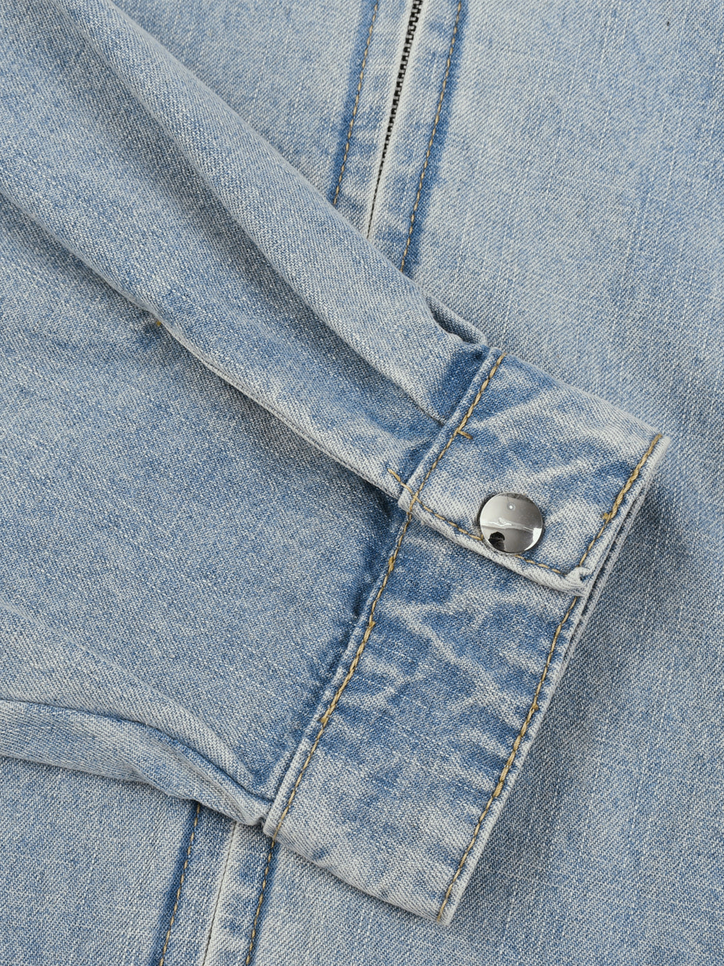 Maison Trixy Vintage Wash Full-Zip Denim Jacket
