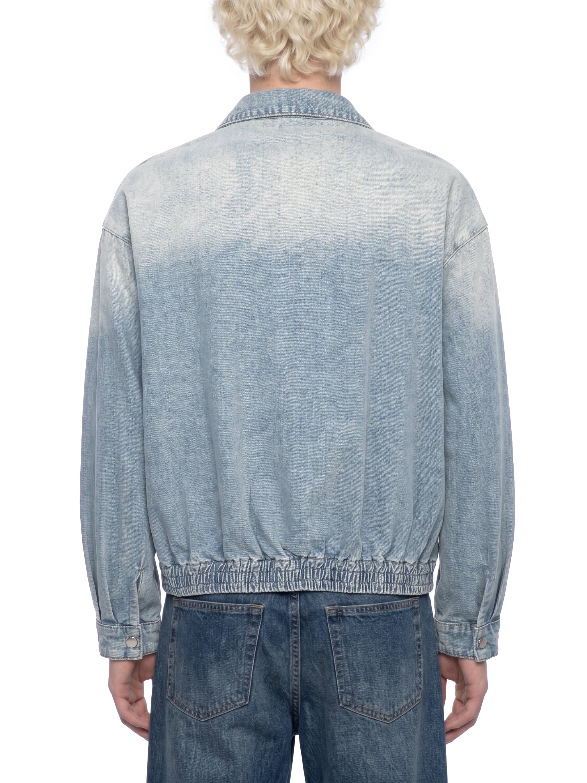 Maison Trixy Vintage Wash Full-Zip Denim Jacket