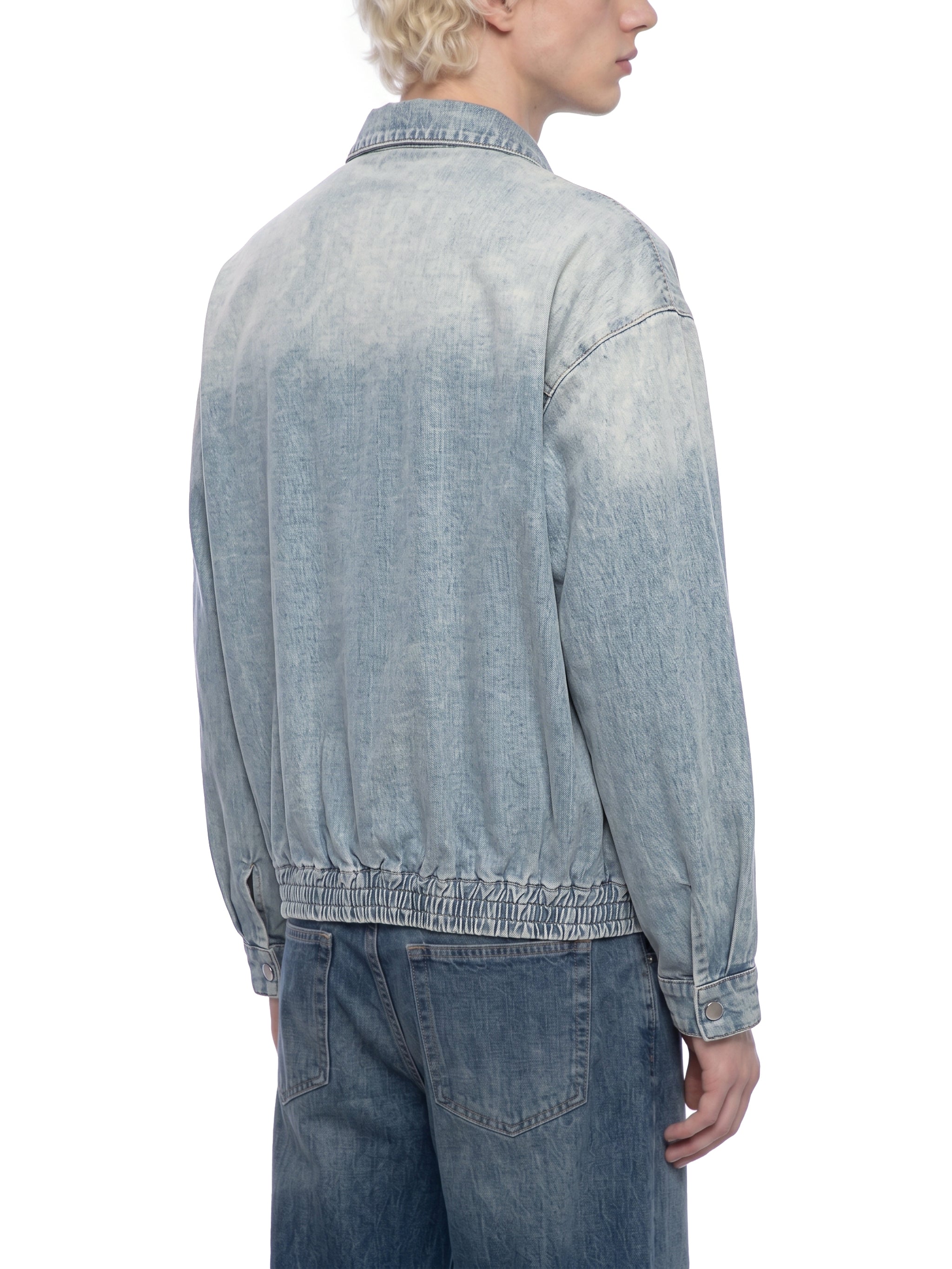 Maison Trixy Vintage Wash Full-Zip Denim Jacket