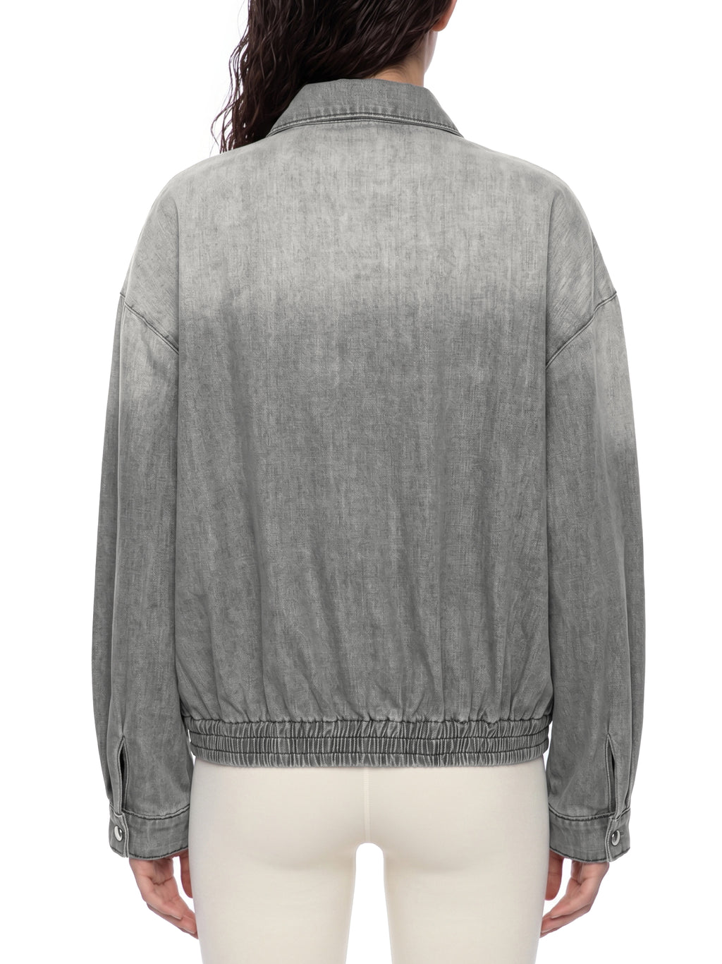 Maison Trixy Vintage Wash Full-Zip Denim Jacket