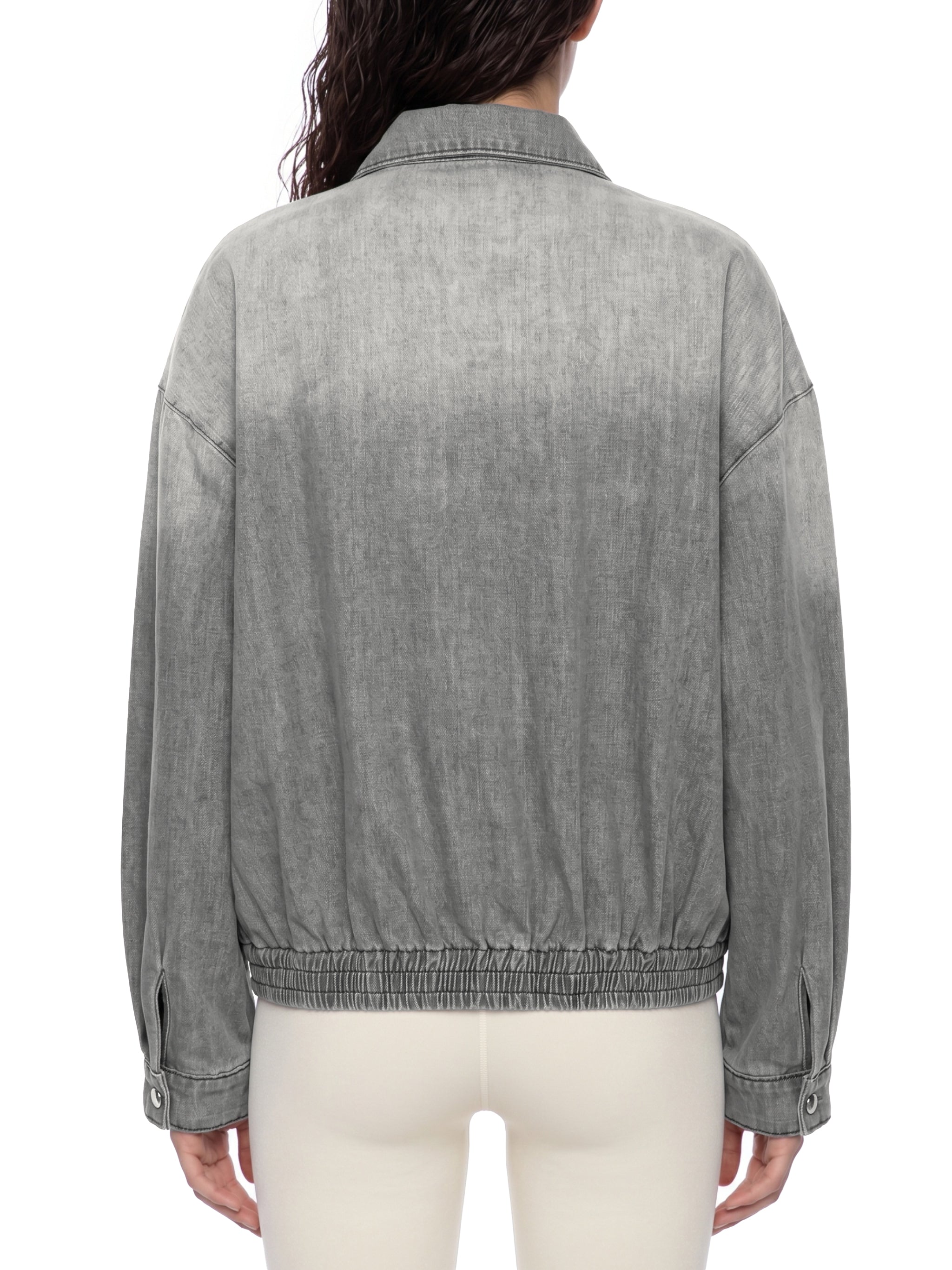 Maison Trixy Vintage Wash Full-Zip Denim Jacket