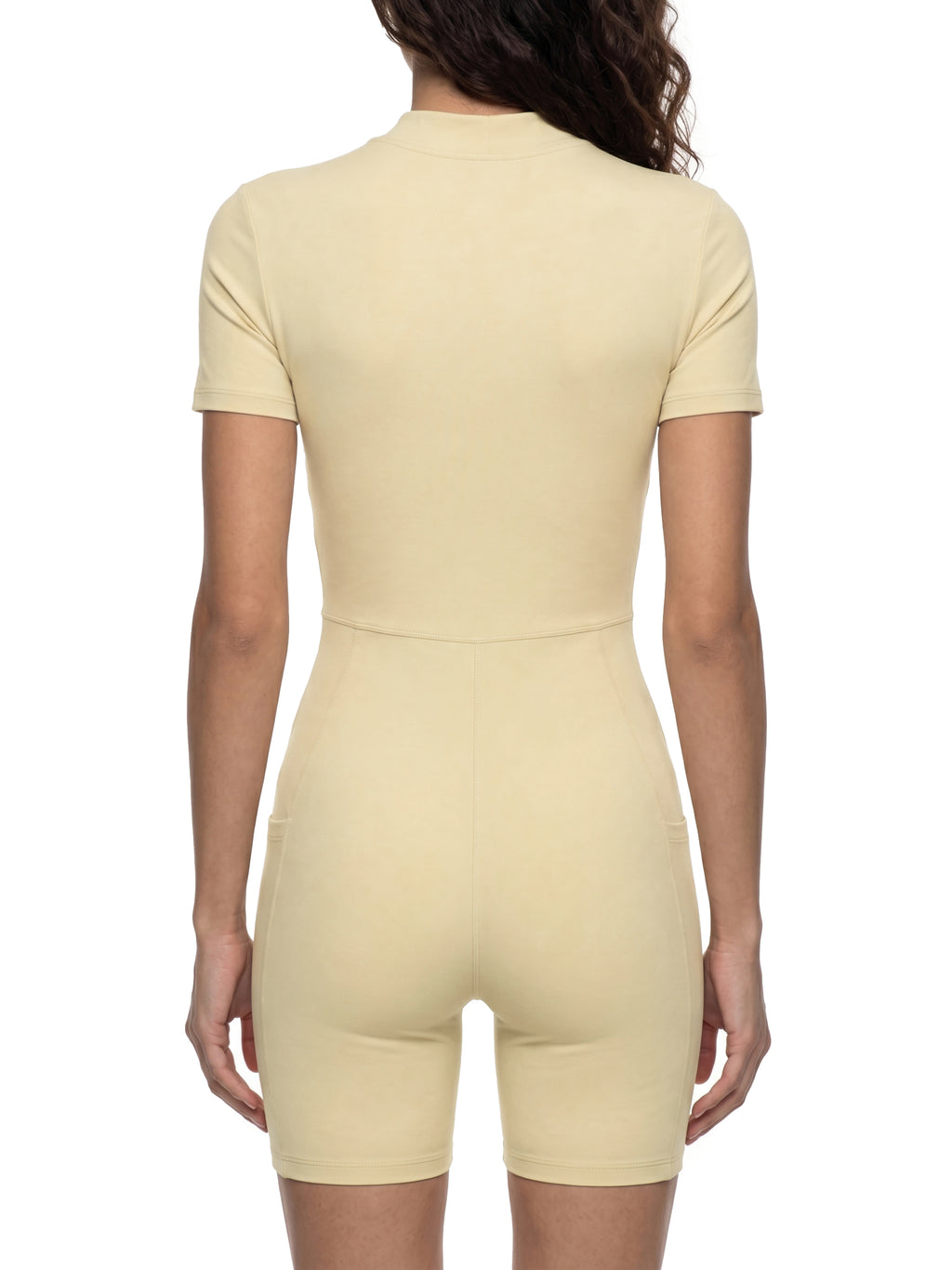 Maison Trixy Women's Quarter-Zip Short Sleeve Romper