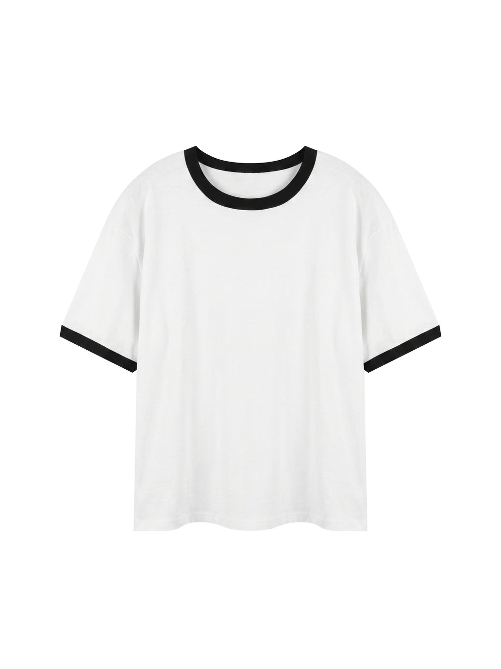 Maison Trixy Contrast Edge Ribbed Crewneck T-Shirt