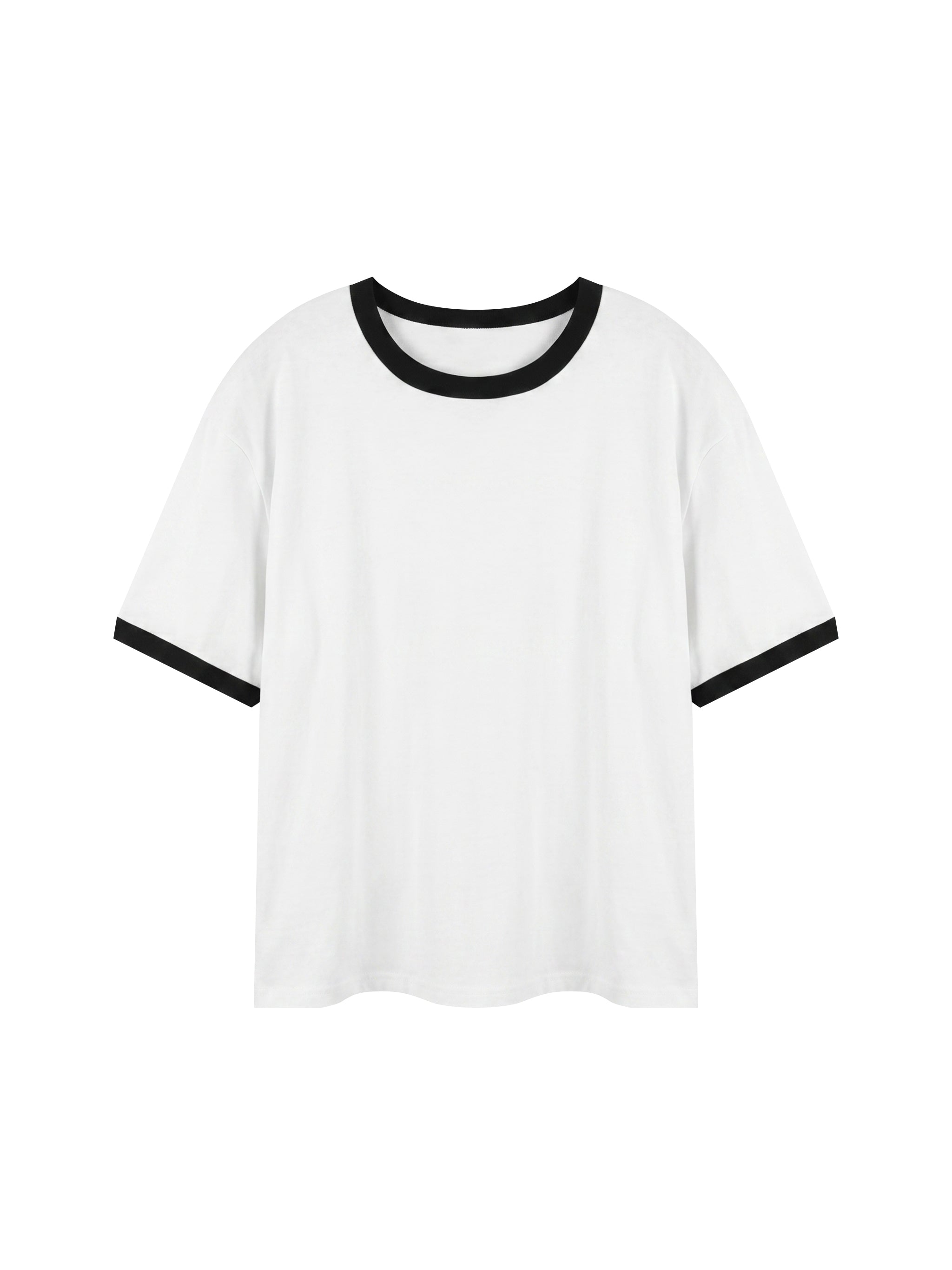 Maison Trixy Contrast Edge Ribbed Crewneck T-Shirt