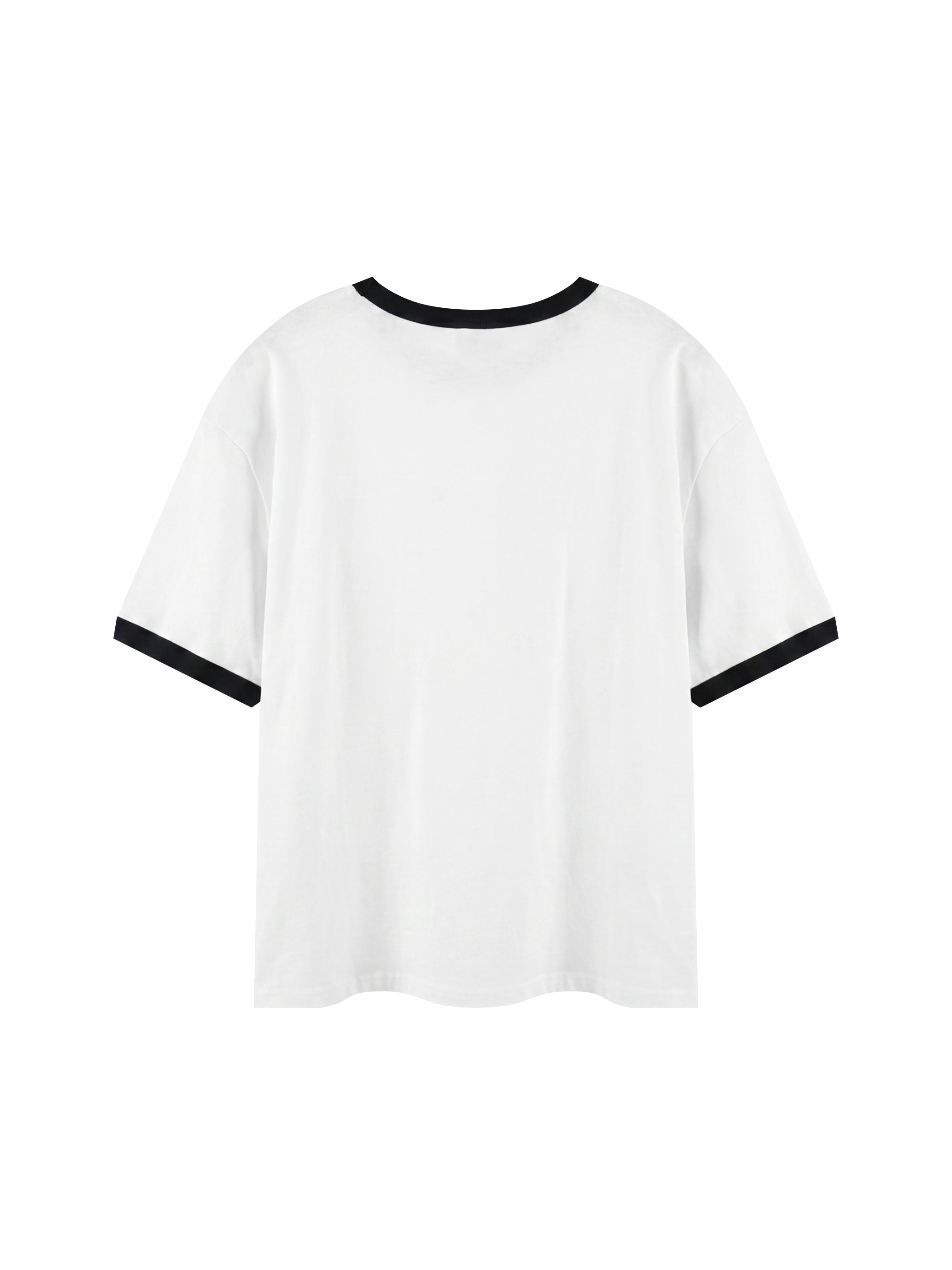 Maison Trixy Contrast Edge Ribbed Crewneck T-Shirt