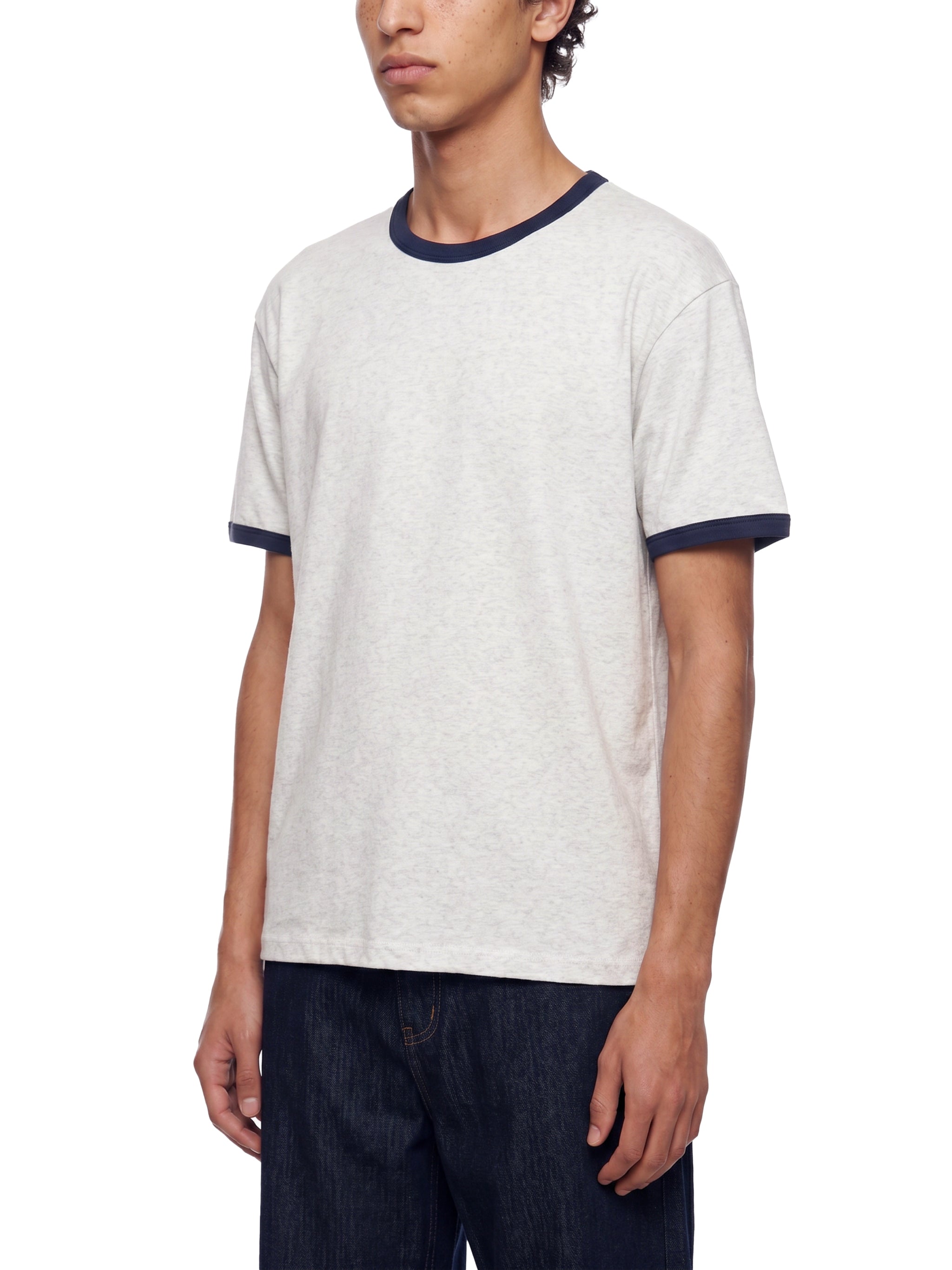 Maison Trixy Contrast Edge Ribbed Crewneck T-Shirt